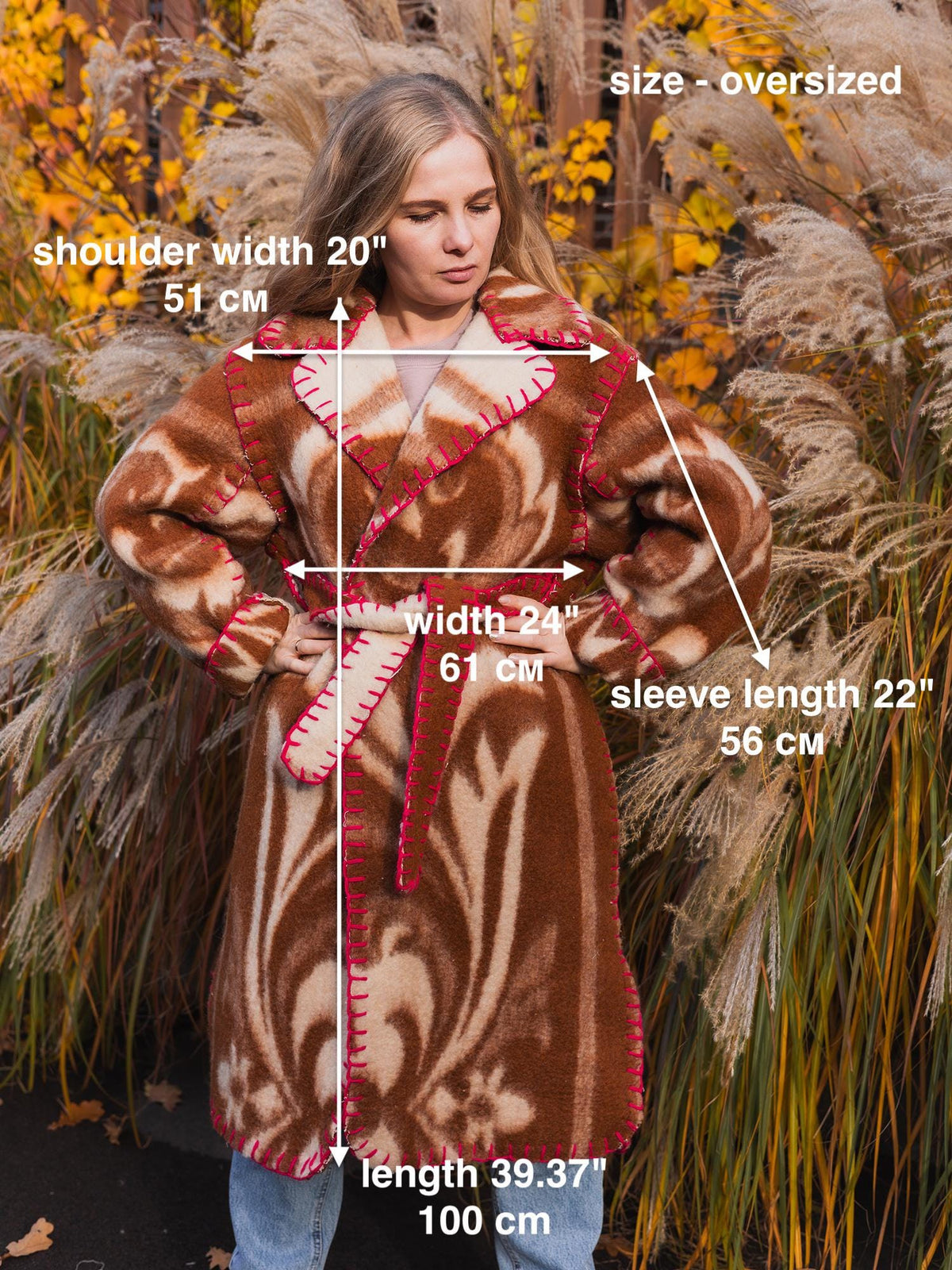 Wool Blanket Coat Oversized, Upcycled Jacket.