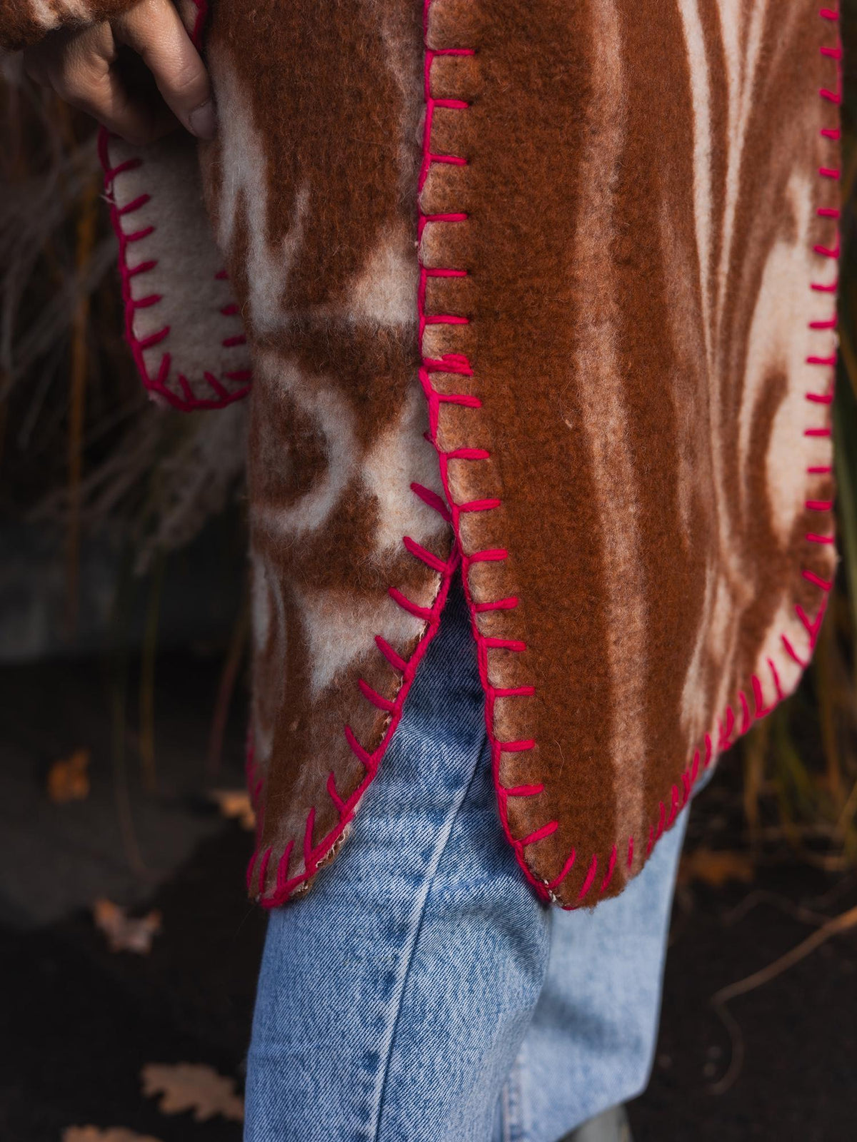 Wool Blanket Coat Oversized, Upcycled Jacket.