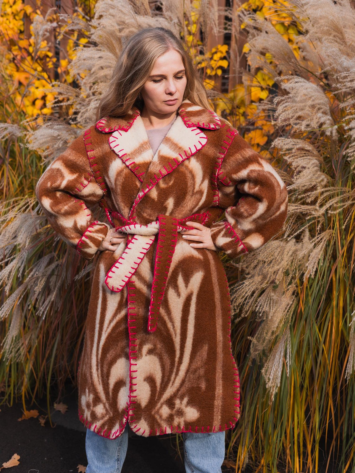 Wool Blanket Coat Oversized, Upcycled Jacket.