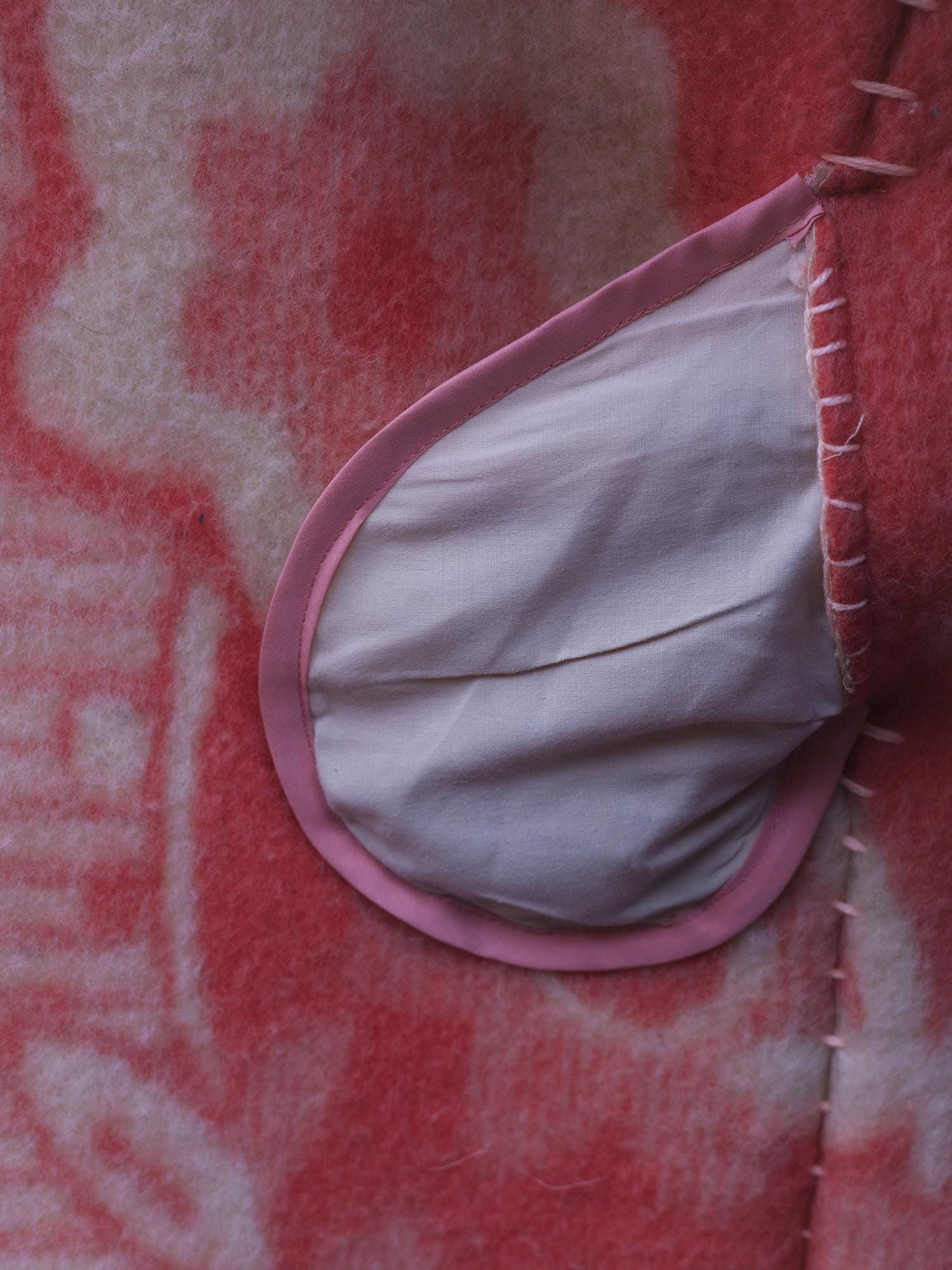 Wool Blanket Coat Oversized, Upcycled pink jacket.