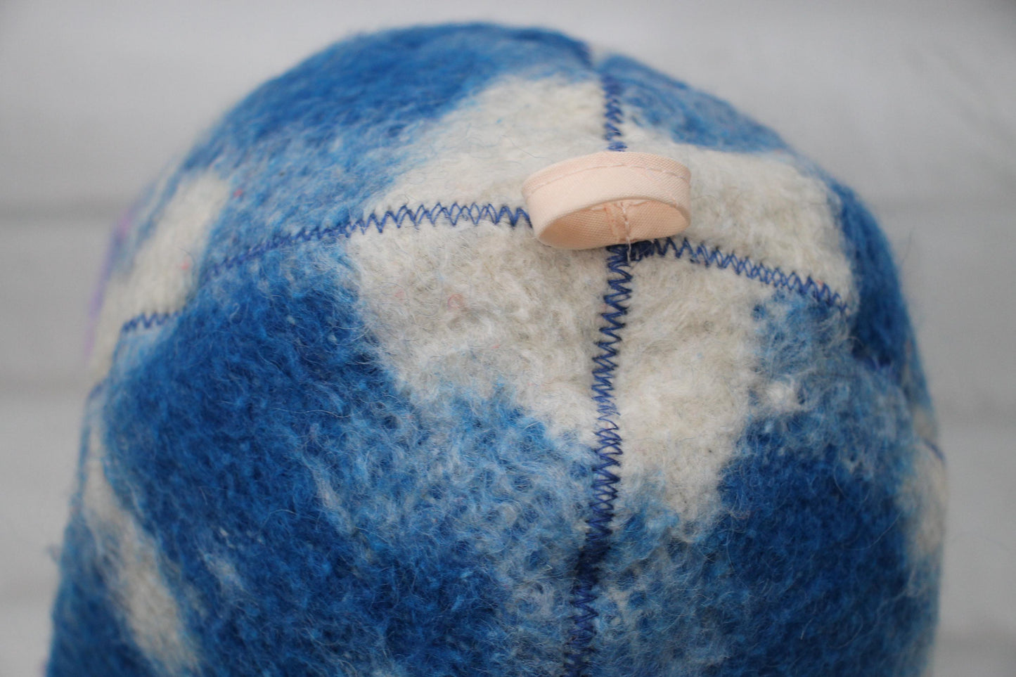 Wool sauna hat thick, hat for bath, organic blue sauna hat, sauna burnt hat cool, handmade banya hat vegan, embrodiered sauna hat.