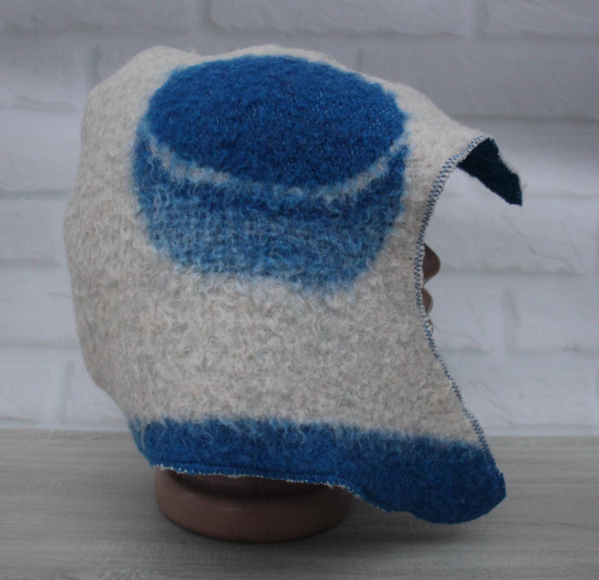 Sauna Hat 100% Natural Wool, sauna hat viking, sauna blue hat cool, handmade sauna hat, hat with mitten for a bath, sauna hat for men.