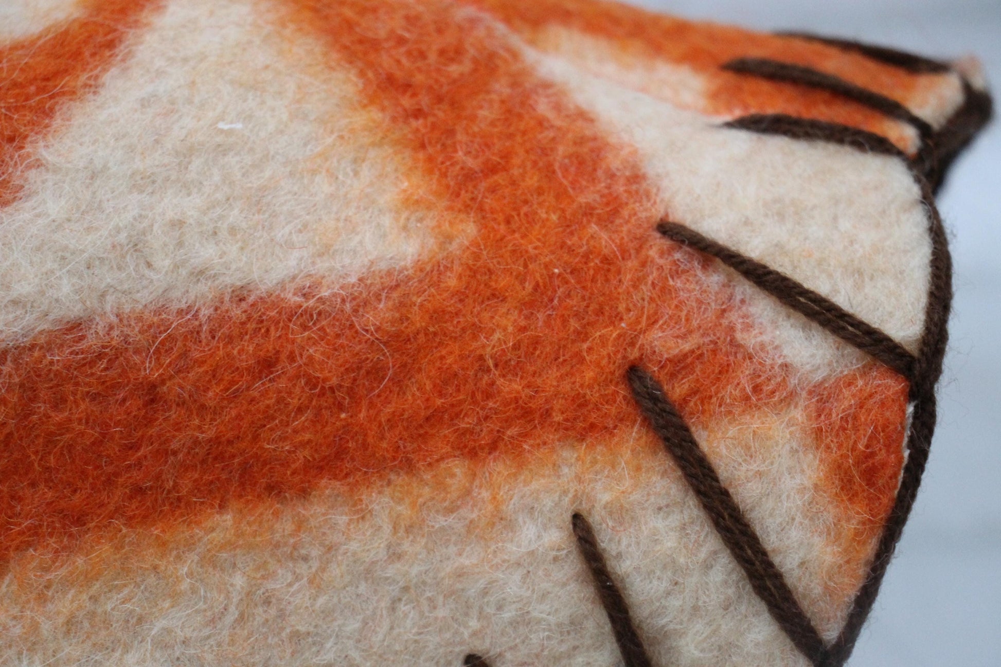 Wool Sauna Hat for Bath, Handmade Vegan orange Banya Hat.