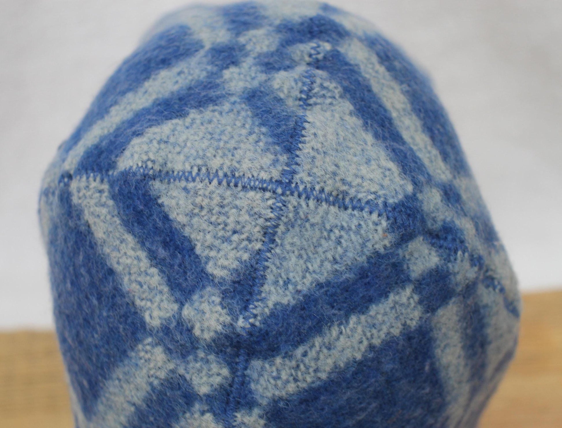Wool Sauna Hat for Bath, Handmade blue Banya Hat.