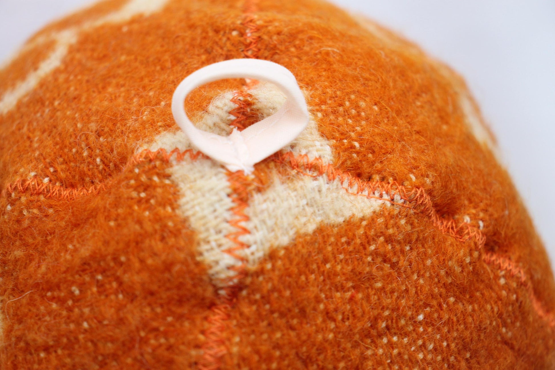 Wool Sauna Hat for Bath, Handmade Vegan orange Banya Hat.