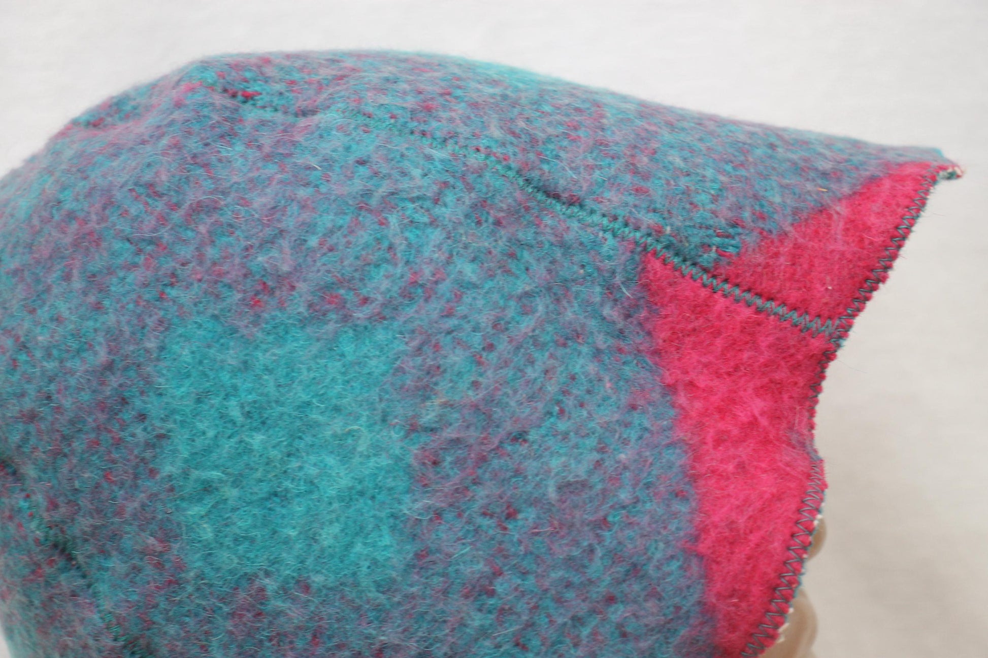 Wool Sauna Hat for Bath, Handmade blue Banya Hat.