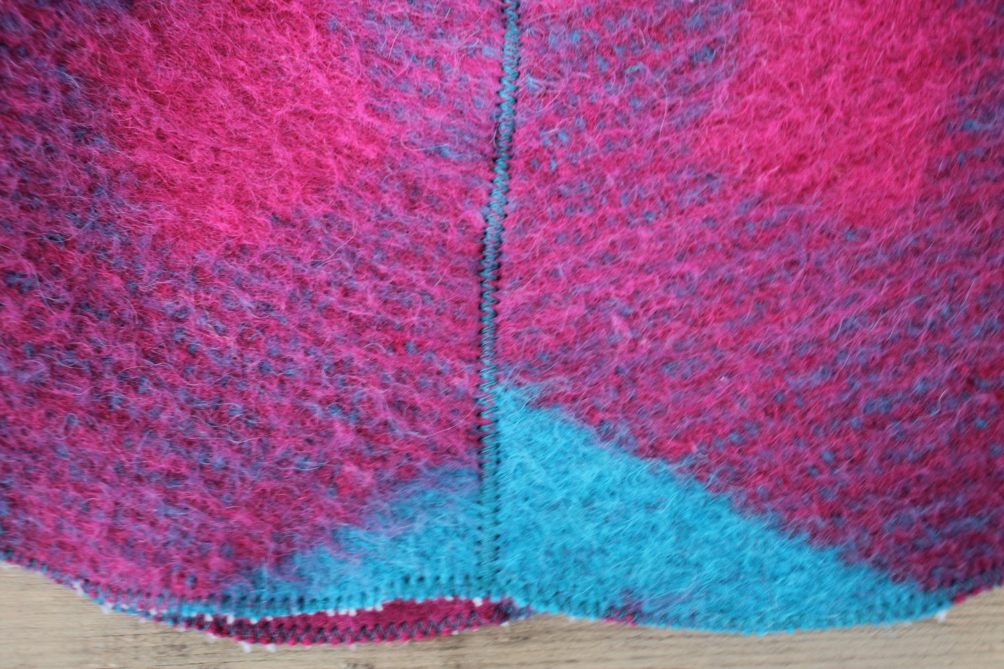 Wool Sauna Hat for Bath, Handmade blue Banya Hat.