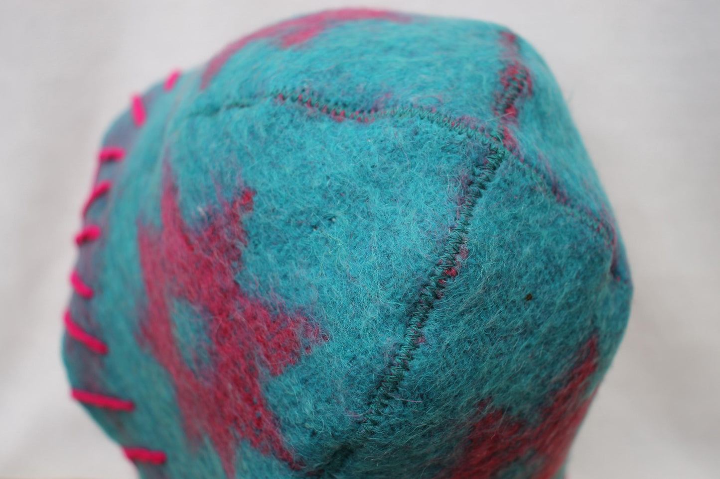 Wool Sauna Hat for Bath, Handmade blue Banya Hat.