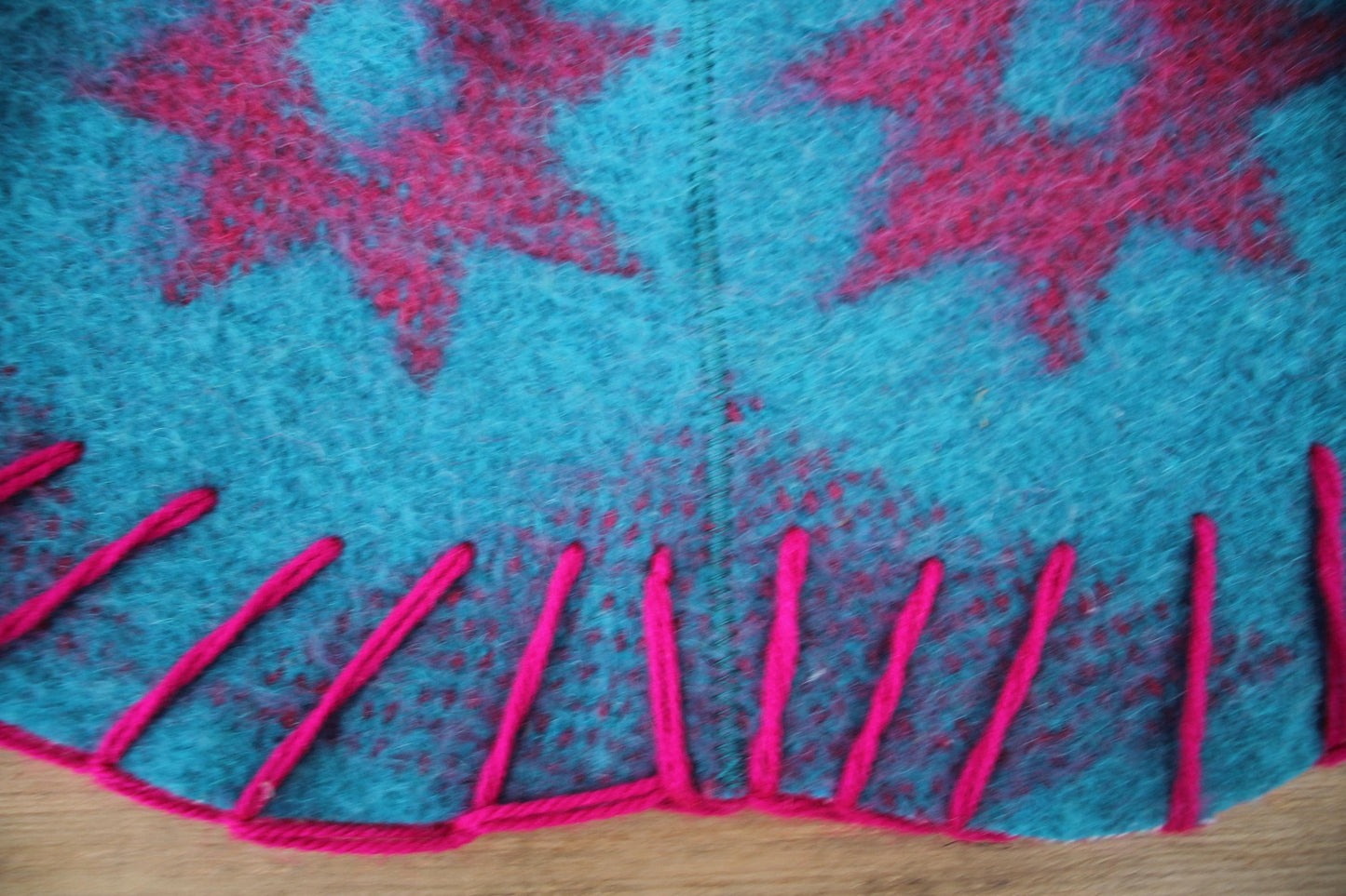 Wool Sauna Hat for Bath, Handmade blue Banya Hat.