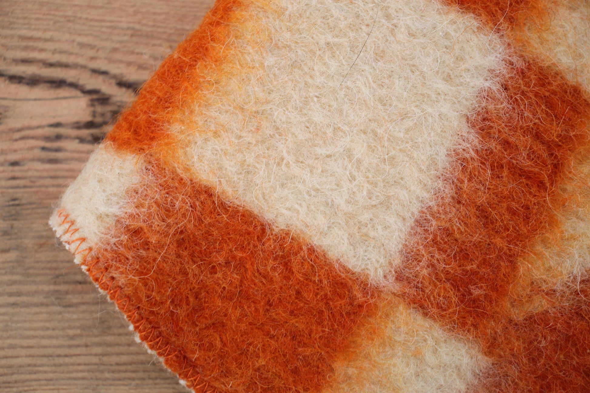 Wool Sauna Hat for Bath, Handmade orange Banya Hat.