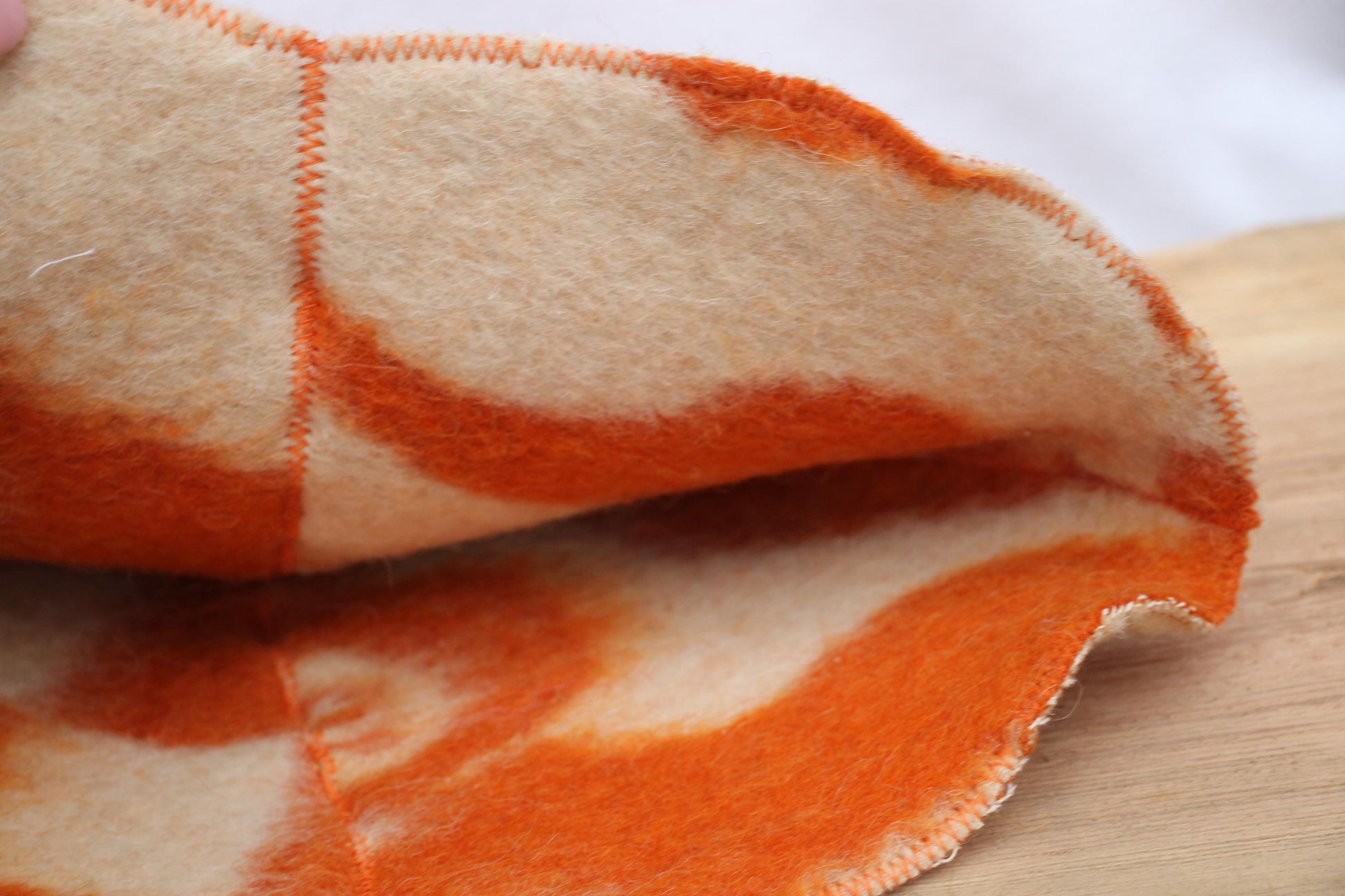 Wool Sauna Hat for Bath, Handmade orange Banya Hat.