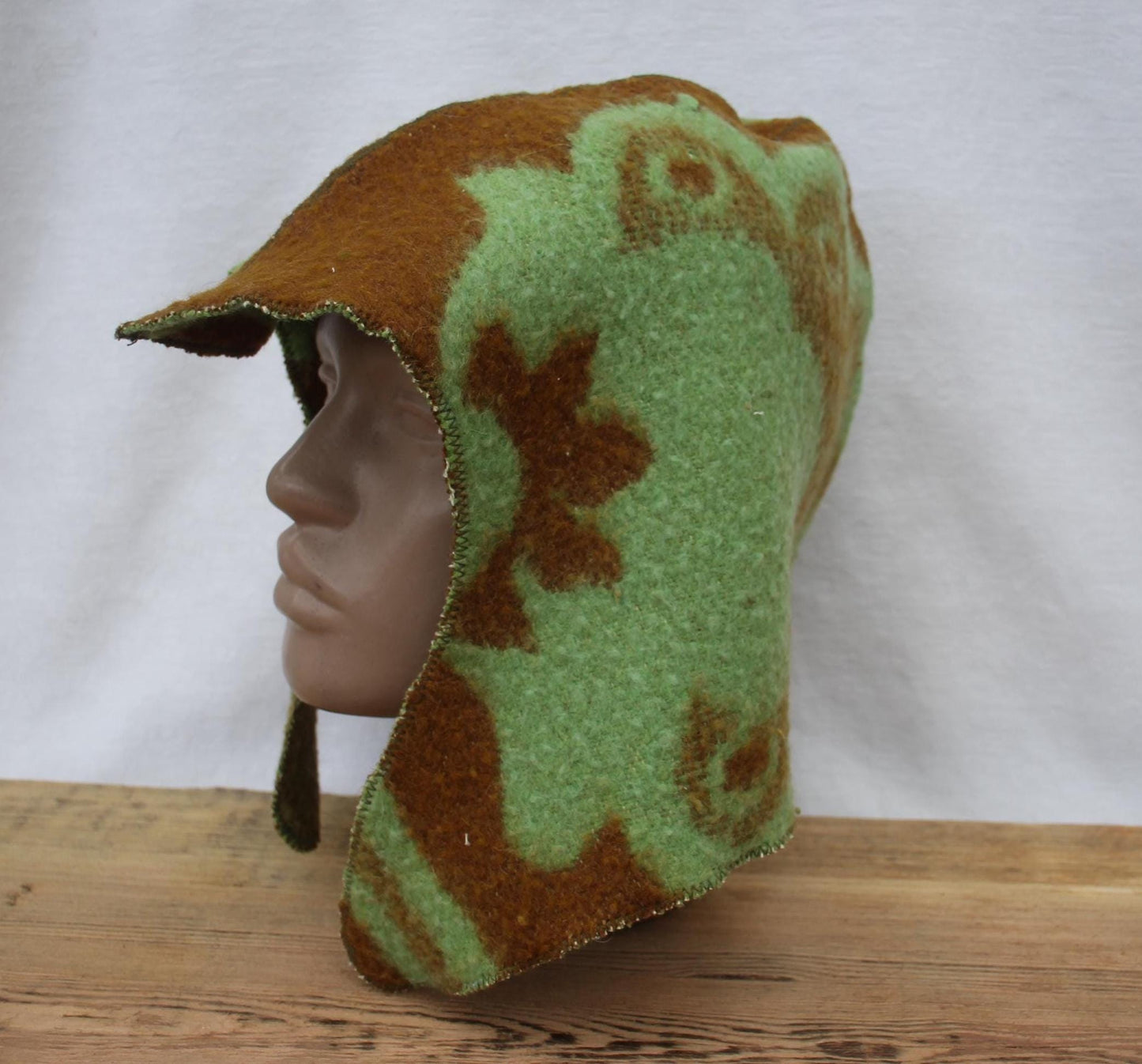 Sauna Hat 100% Natural Wool,sauna hat viking,sauna green hat cool,handmade sauna hat vegan,hat with mitten for a bath,sauna hat for men.