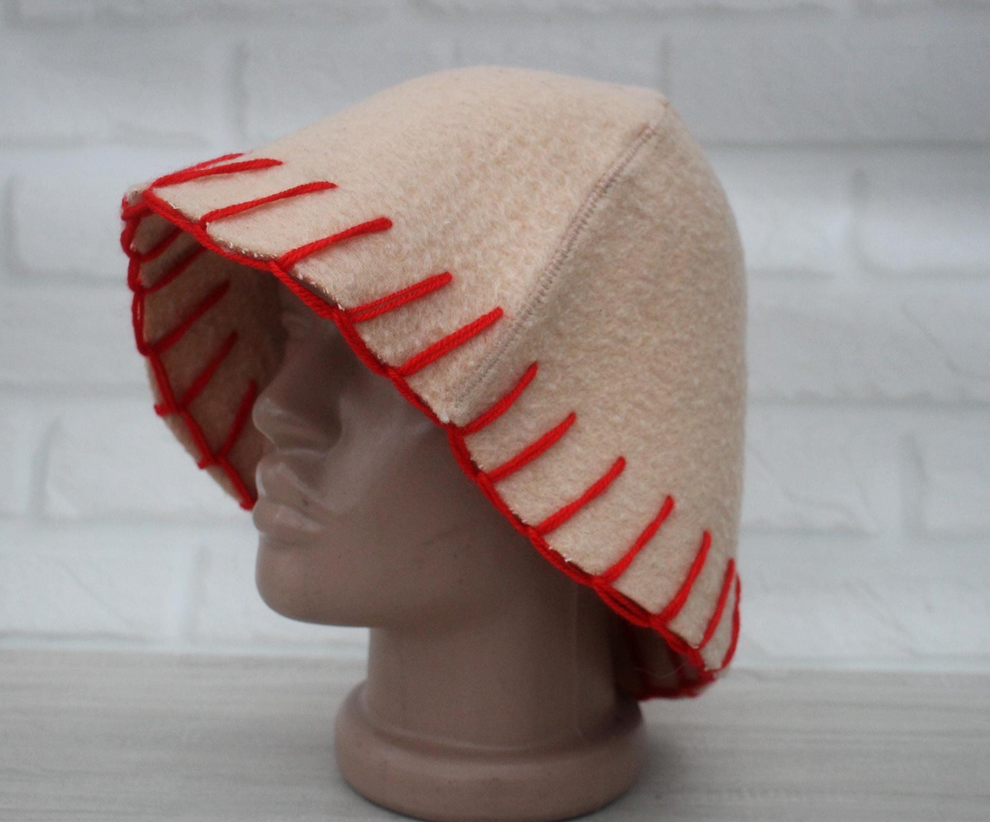 100% wool sauna hat thick,thick large hat for a bath,organic sauna hat,sauna pink hat cool,handmade banya hat vegan, embrodiered sauna hat.