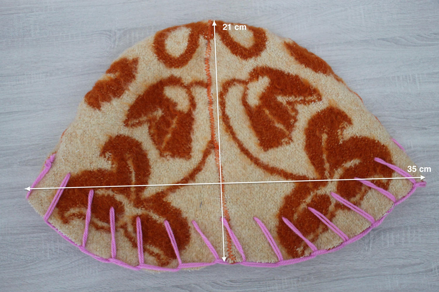 100% wool sauna hat thick,thick large hat for a bath,organic sauna hat,sauna brown hat cool,handmade banya hat vegan, embrodiered sauna hat.