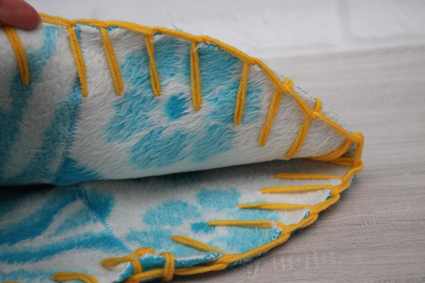 Wool Sauna Hat for Bath, Handmade blue Banya Hat.