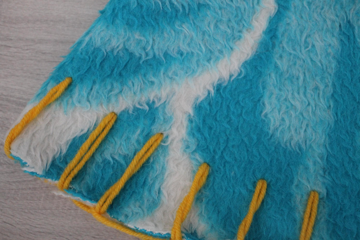 Wool Sauna Hat for Bath, Handmade blue Banya Hat.