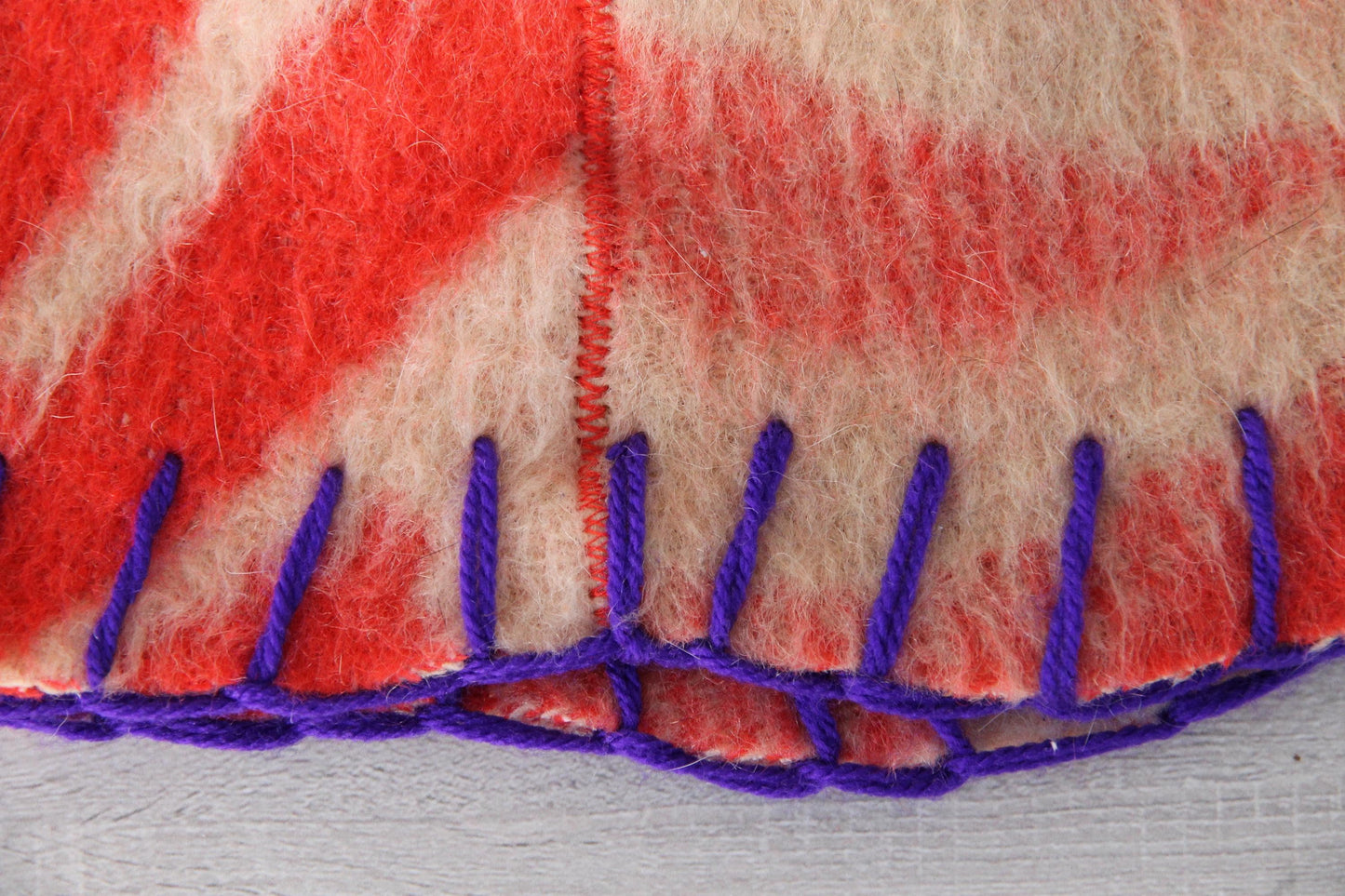 Wool Sauna Hat for Bath, Handmade red Banya Hat.