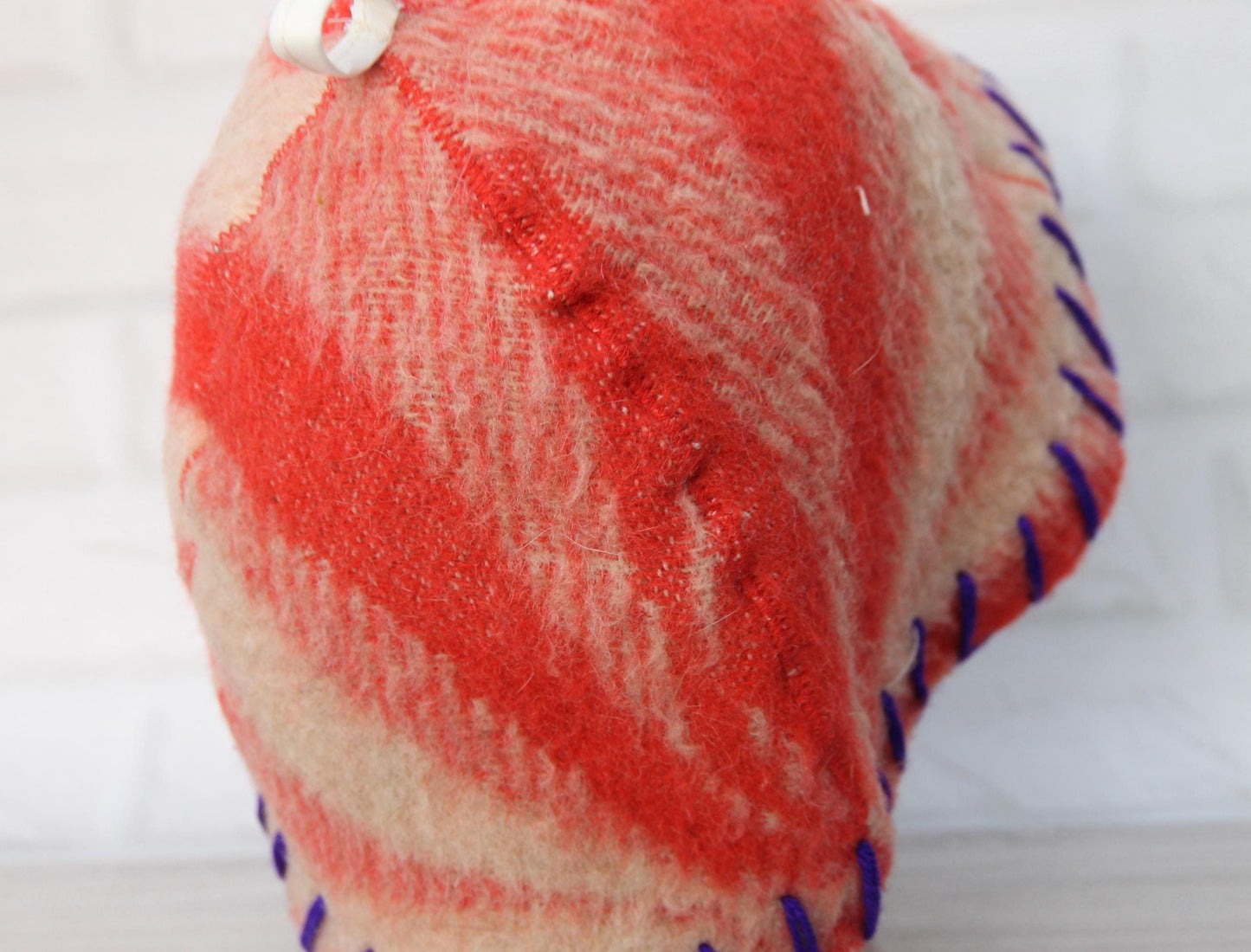 Wool Sauna Hat for Bath, Handmade red Banya Hat.