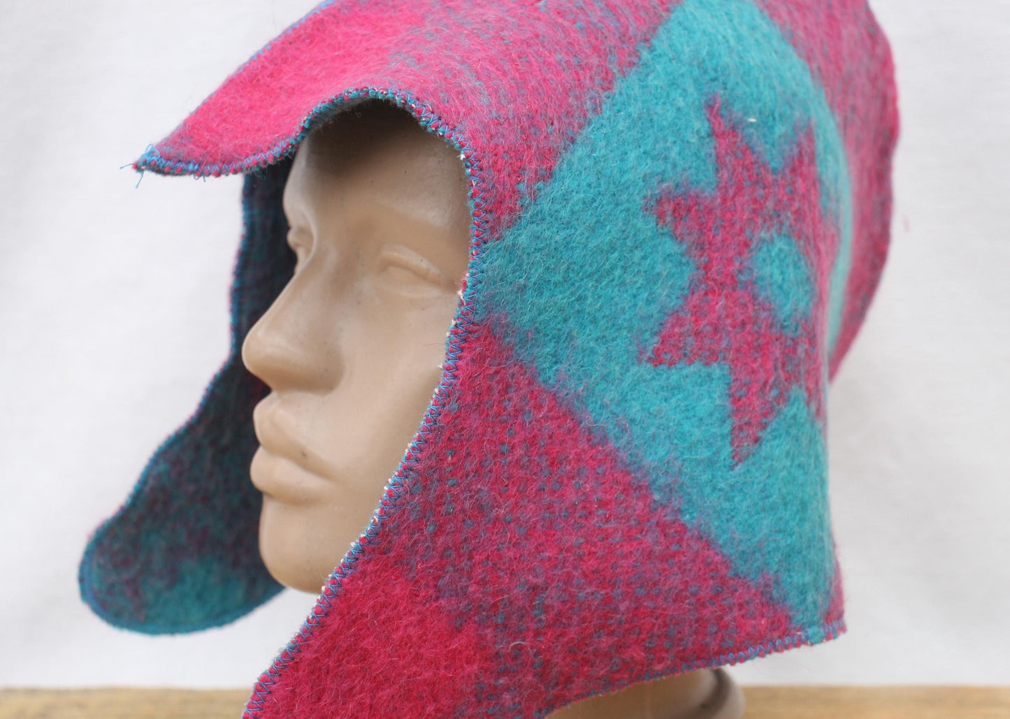 Sauna Hat 100% Natural Wool,sauna hat viking,sauna green hat cool,handmade sauna hat vegan,hat with mitten for a bath,sauna hat for men.