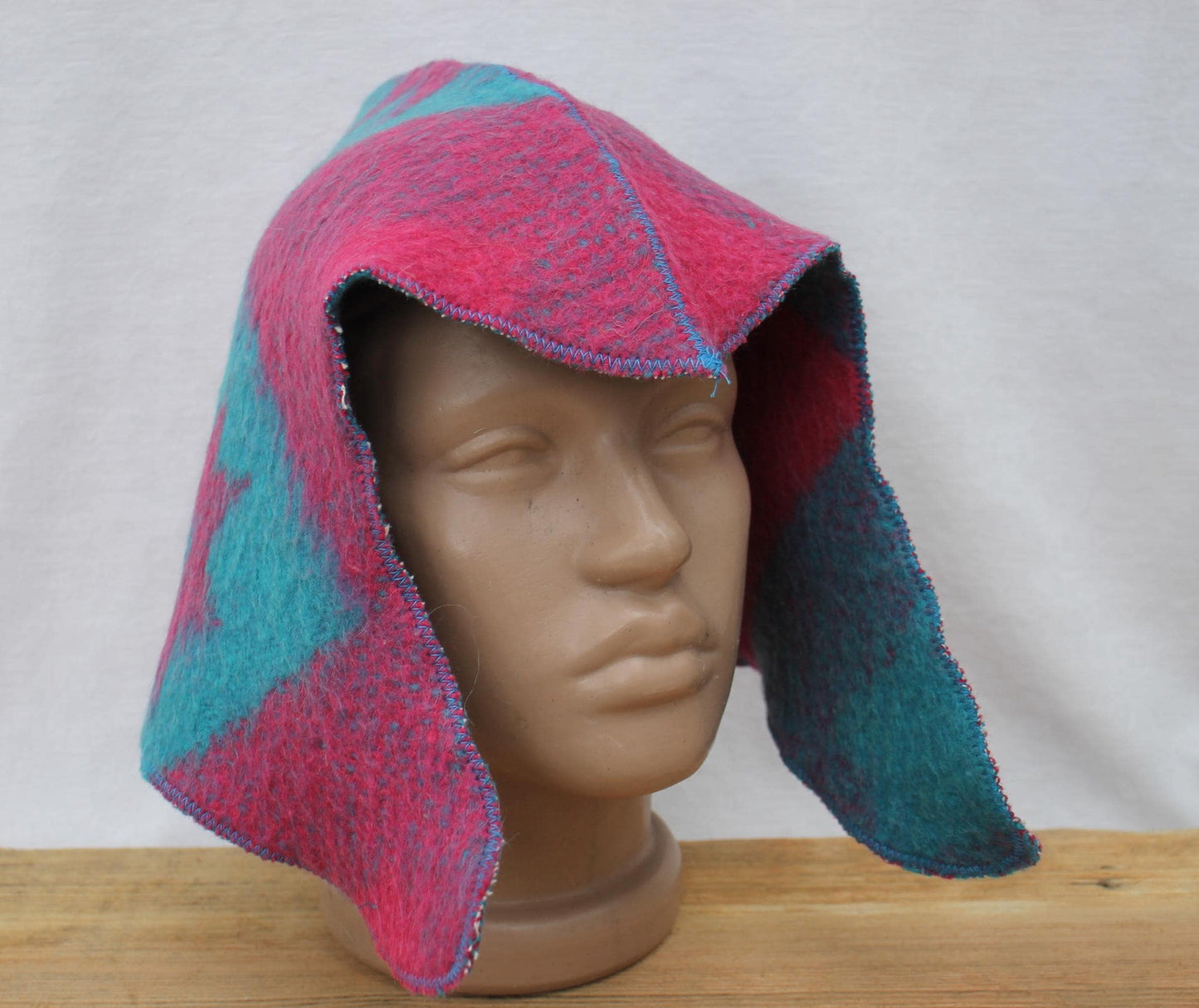 Sauna Hat 100% Natural Wool,sauna hat viking,sauna green hat cool,handmade sauna hat vegan,hat with mitten for a bath,sauna hat for men.