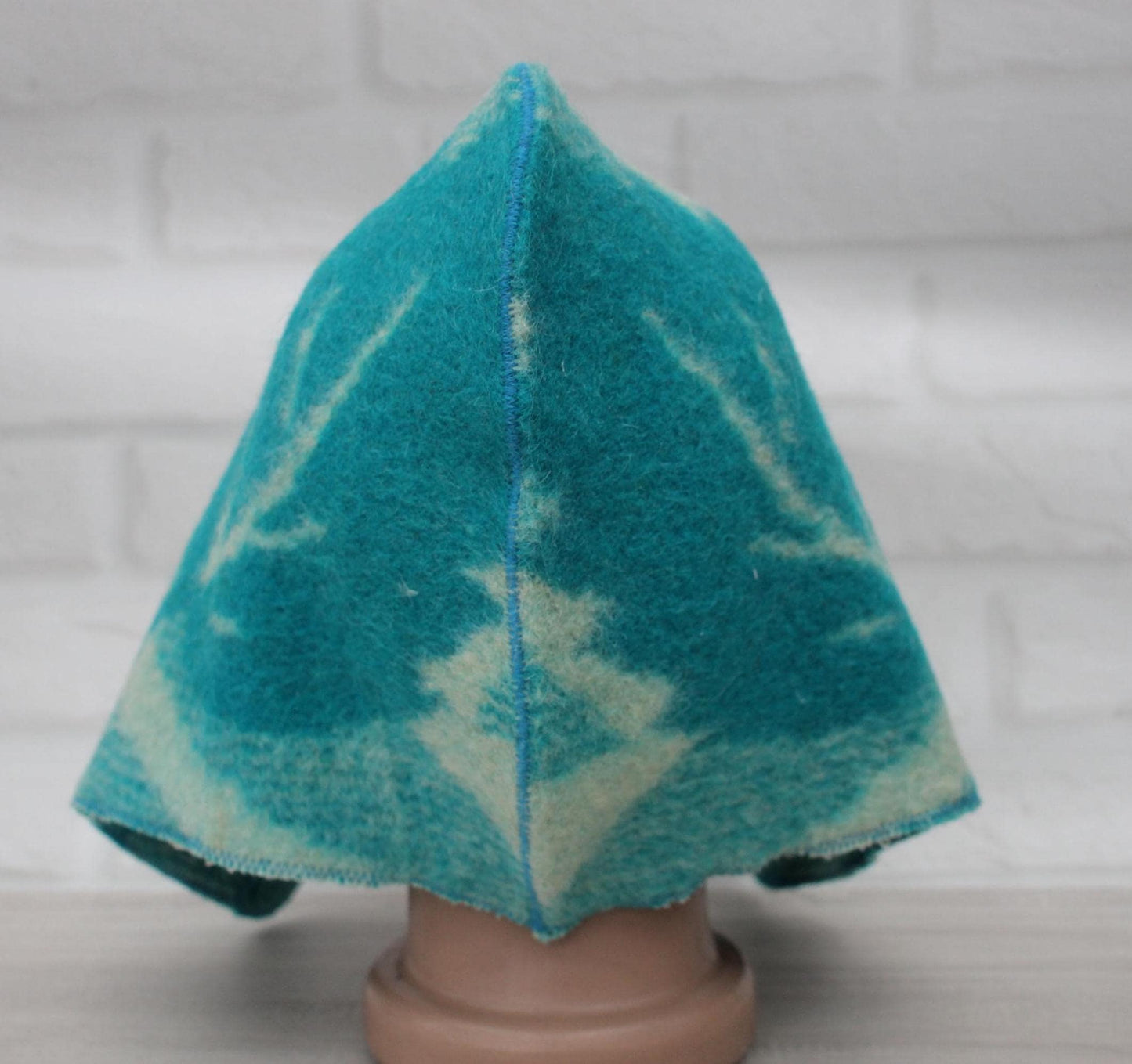 Sauna Hat 100% Natural Wool, handmade cool green blue sauna hat viking, sauna hat for men.