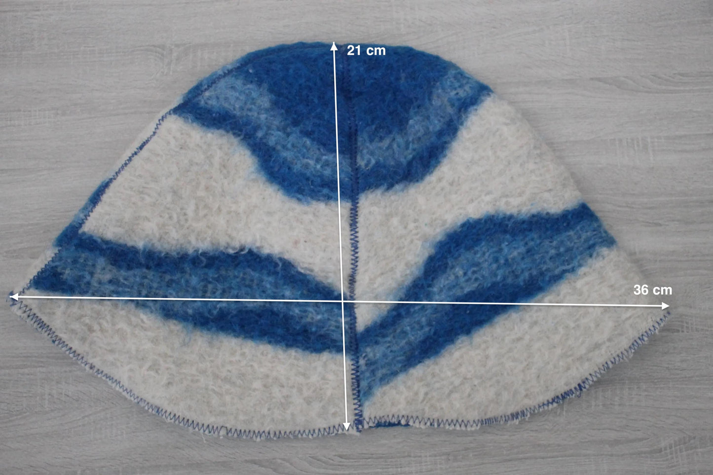 Wool Sauna Hat for Bath, Handmade blue Banya Hat.