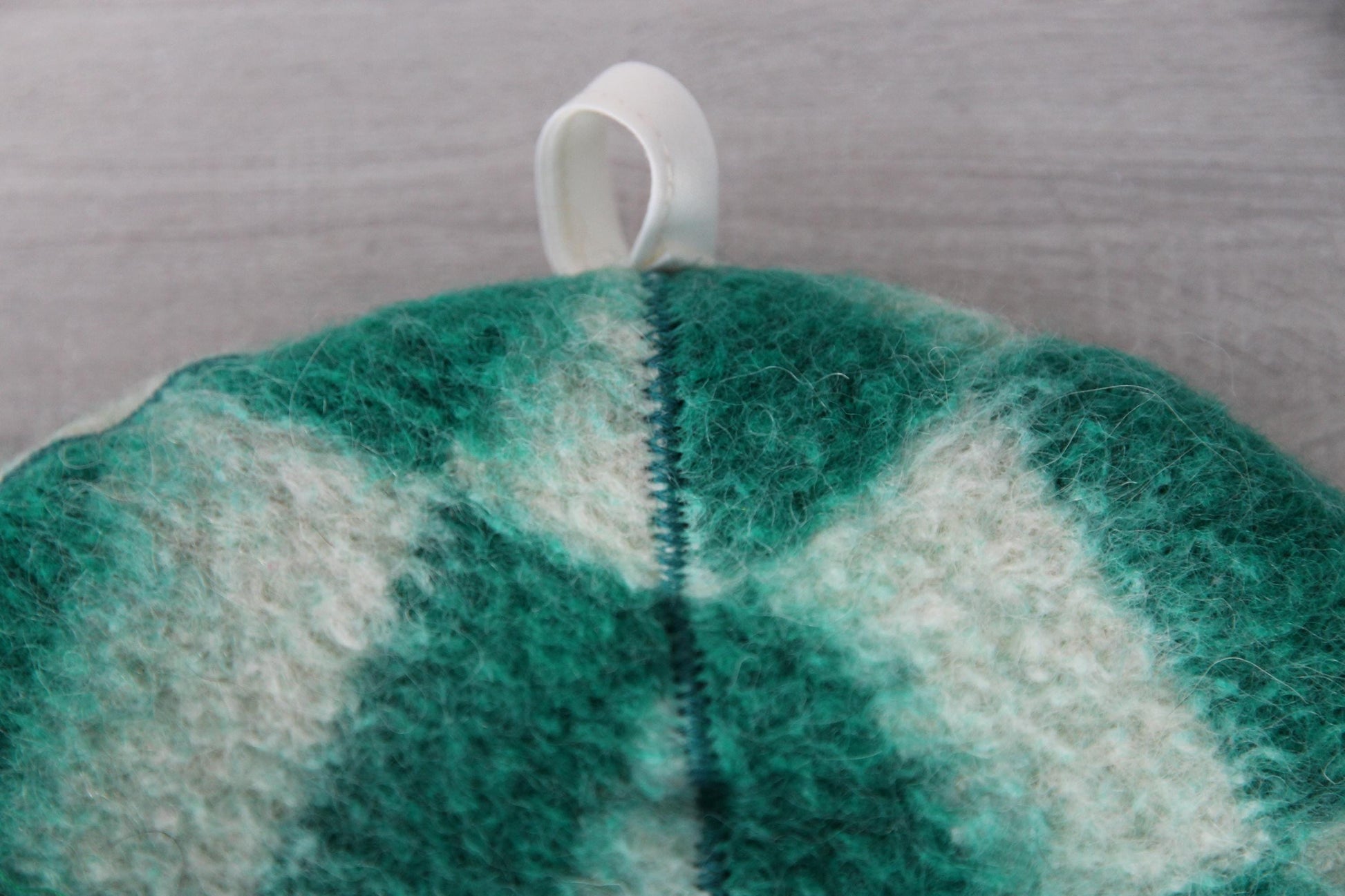 Reversible Vintage Wool Sauna Hat, Handmade Bucket Hat, Upcycled Blanket Hat, Green Checkered Hat.