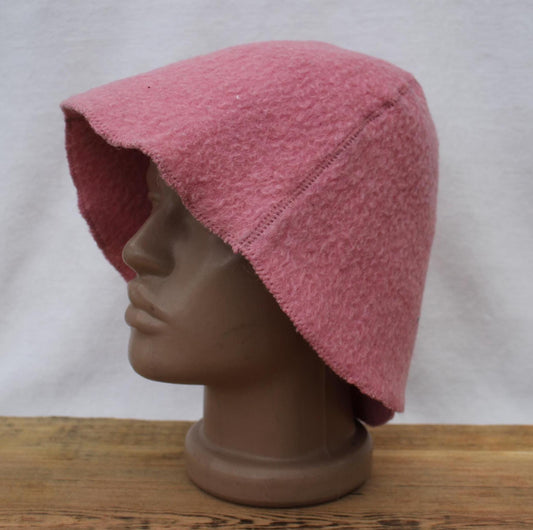 100% wool sauna hat thick, large hat for a bath,embrodiered organic sauna pink hat cool, handmade banya hat.