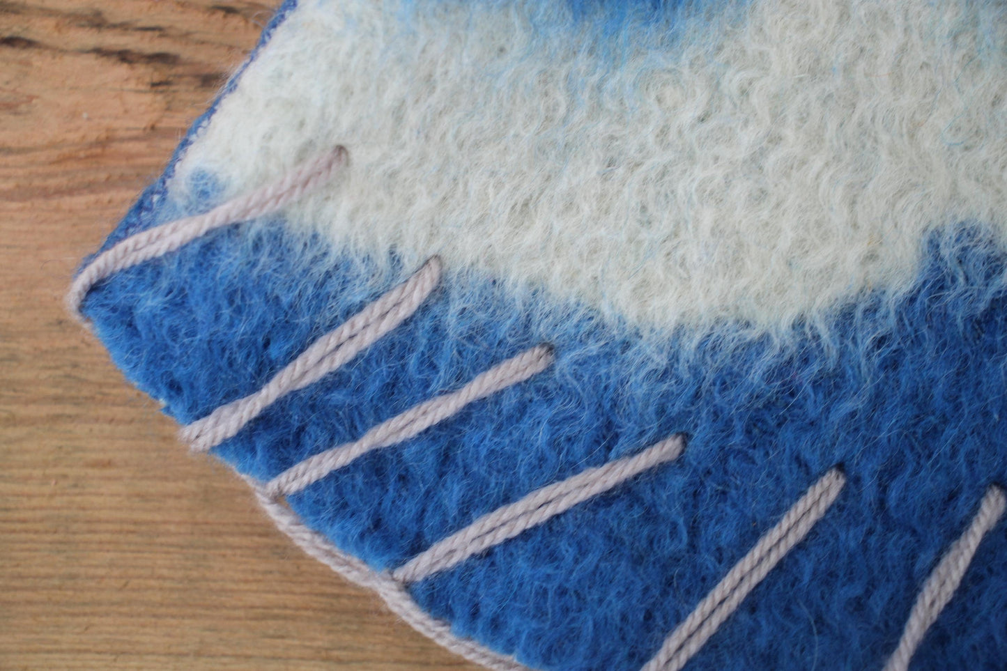 Wool Sauna Hat for Bath, Handmade blue Banya Hat.