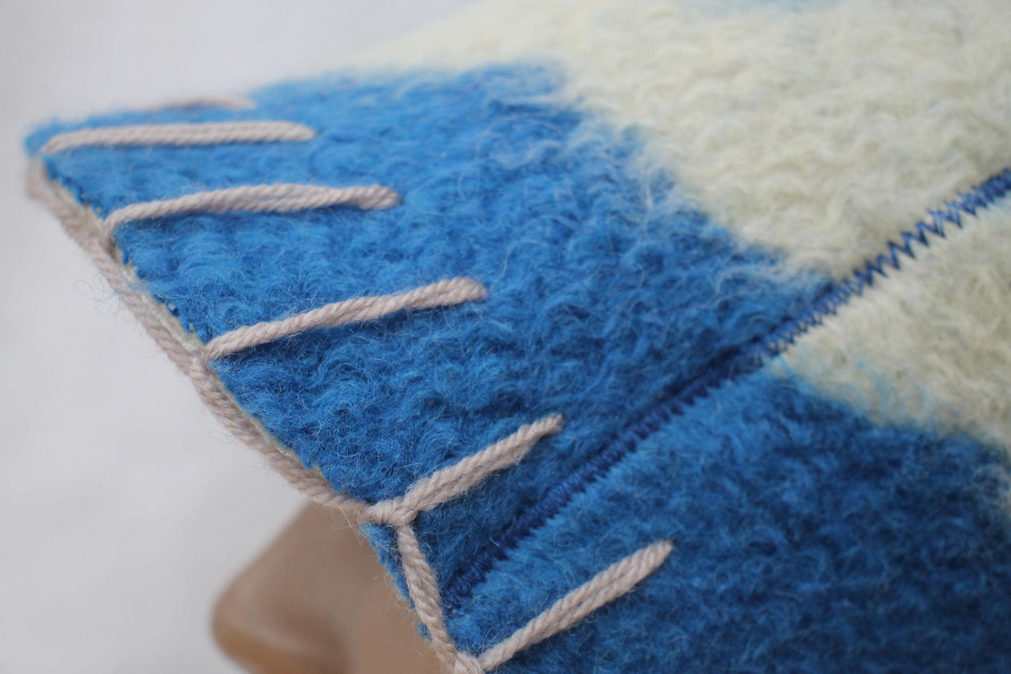 Wool Sauna Hat for Bath, Handmade blue Banya Hat.