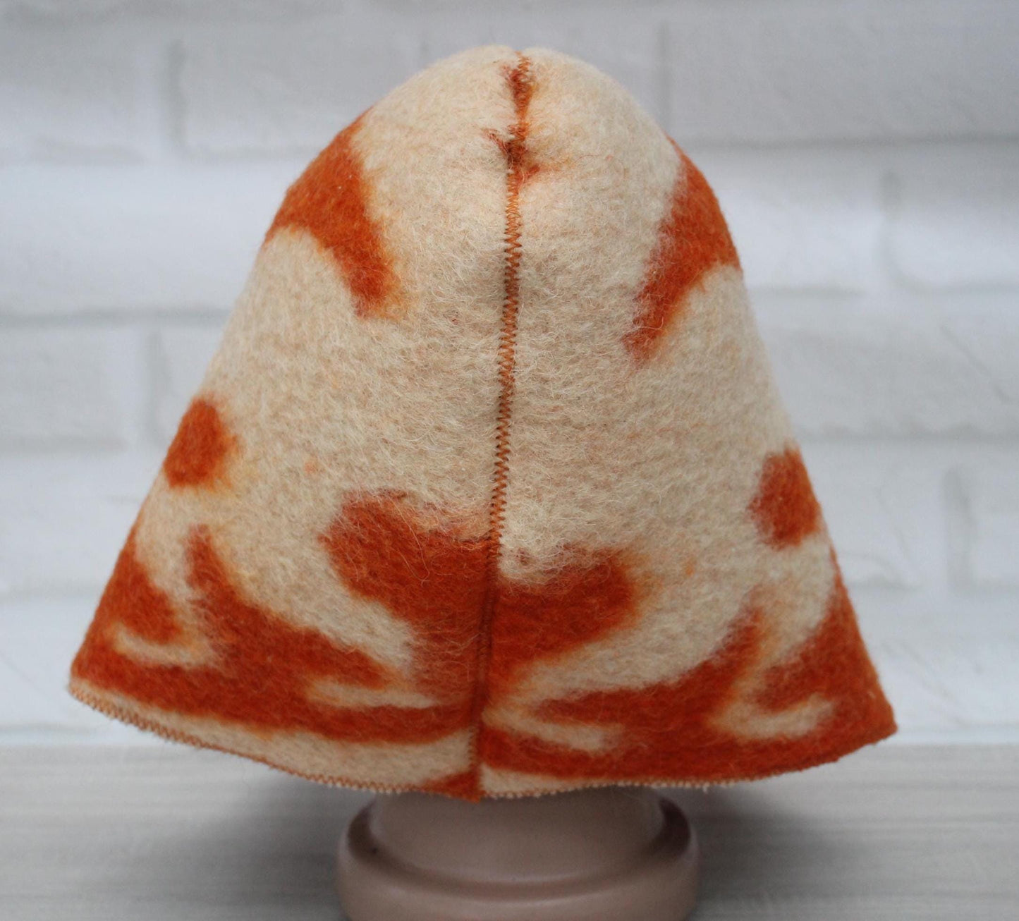 Sauna Hat 100% Natural Wool, handmade cool orange sauna hat viking, sauna hat for men.