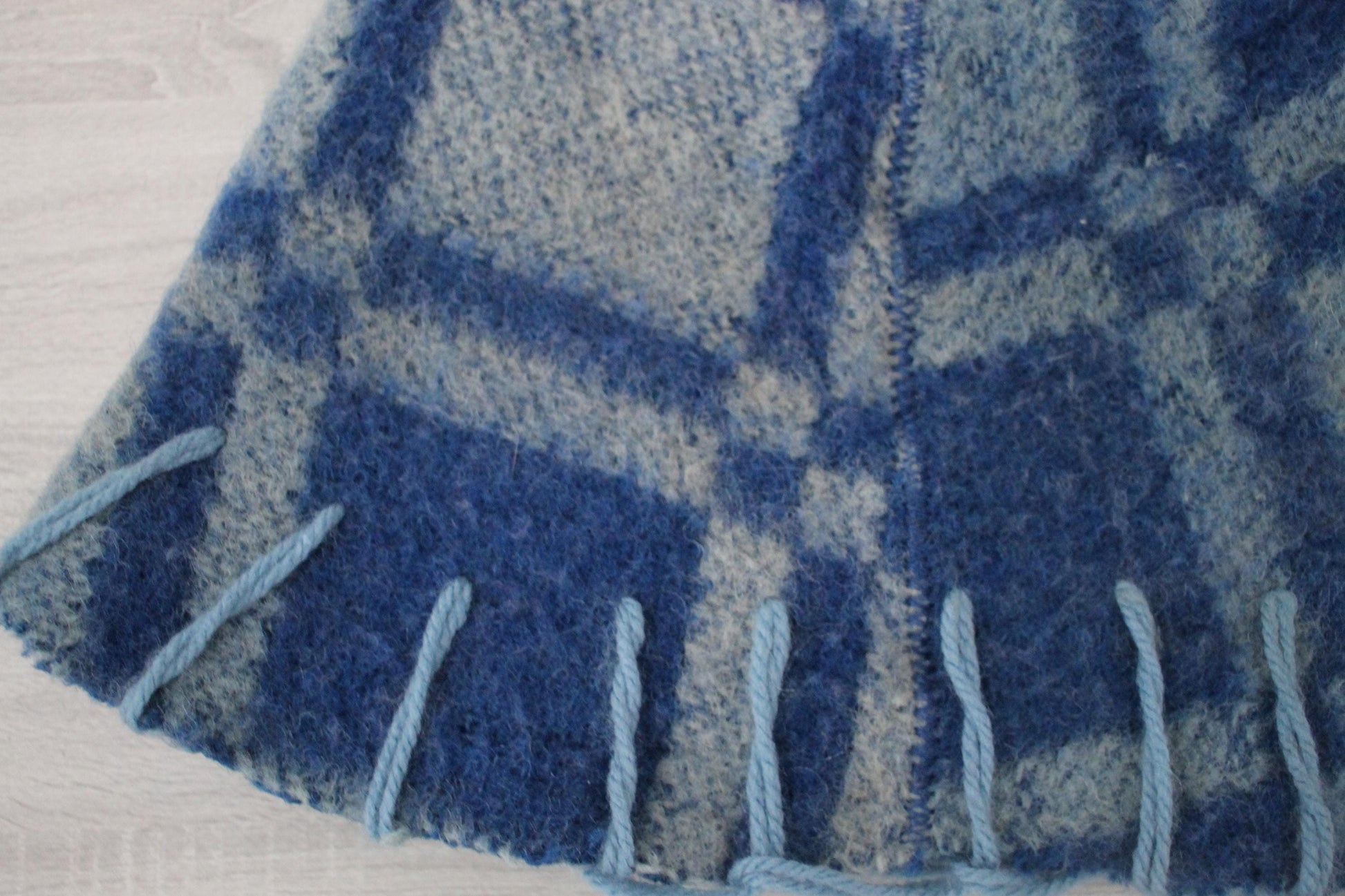 Wool Sauna Hat for Bath, Handmade blue Banya Hat.