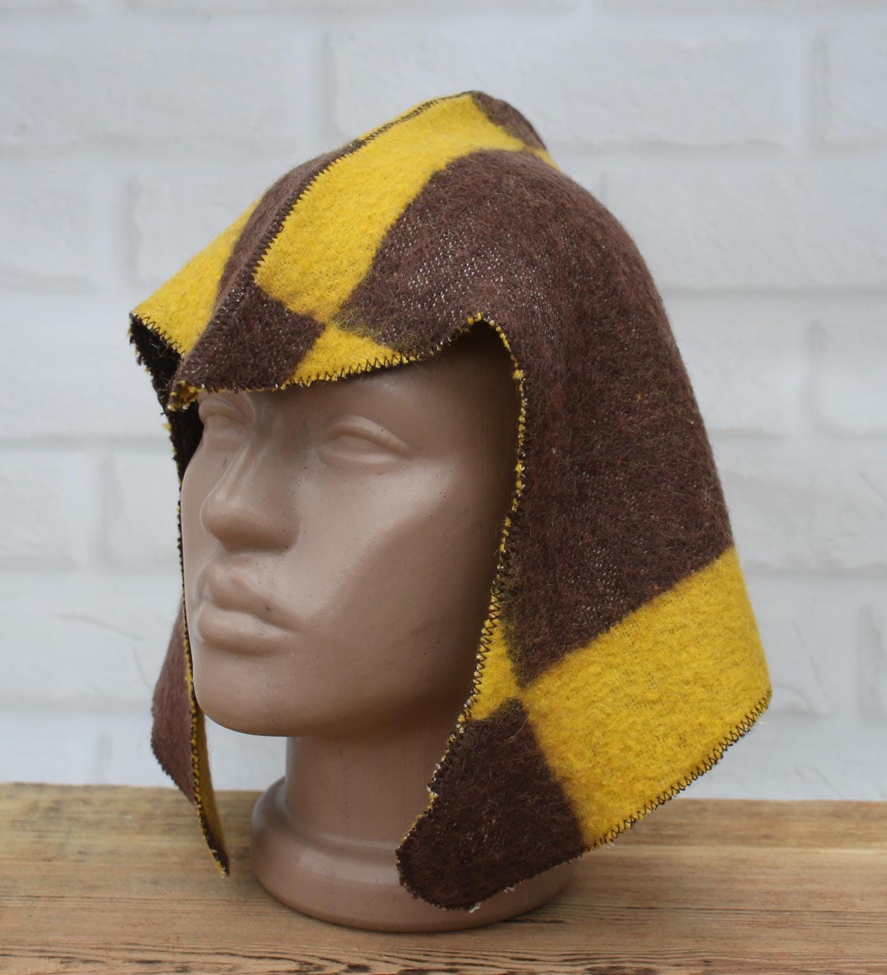 Sauna Hat 100% Natural Wool,sauna hat viking,sauna green hat cool,handmade sauna hat vegan,hat with mitten for a bath,sauna hat for men.