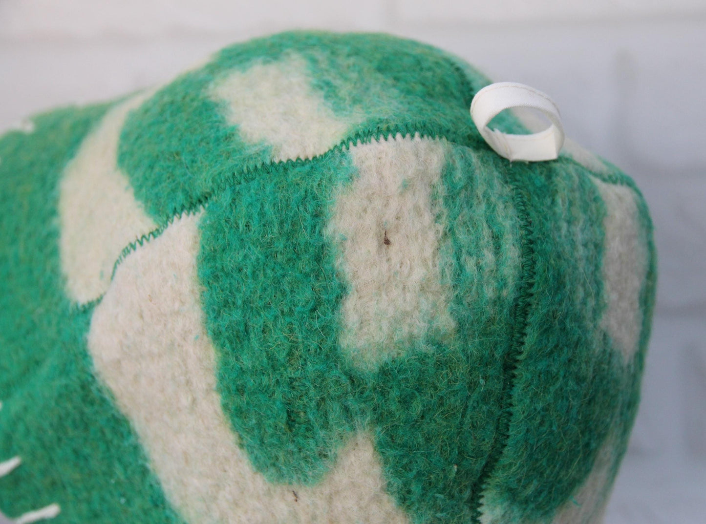 Wool sauna hat mitten mat natural,handmade green felted bath hat, ecoriendly hat recycled blanket cap, gift for sauna lovers.