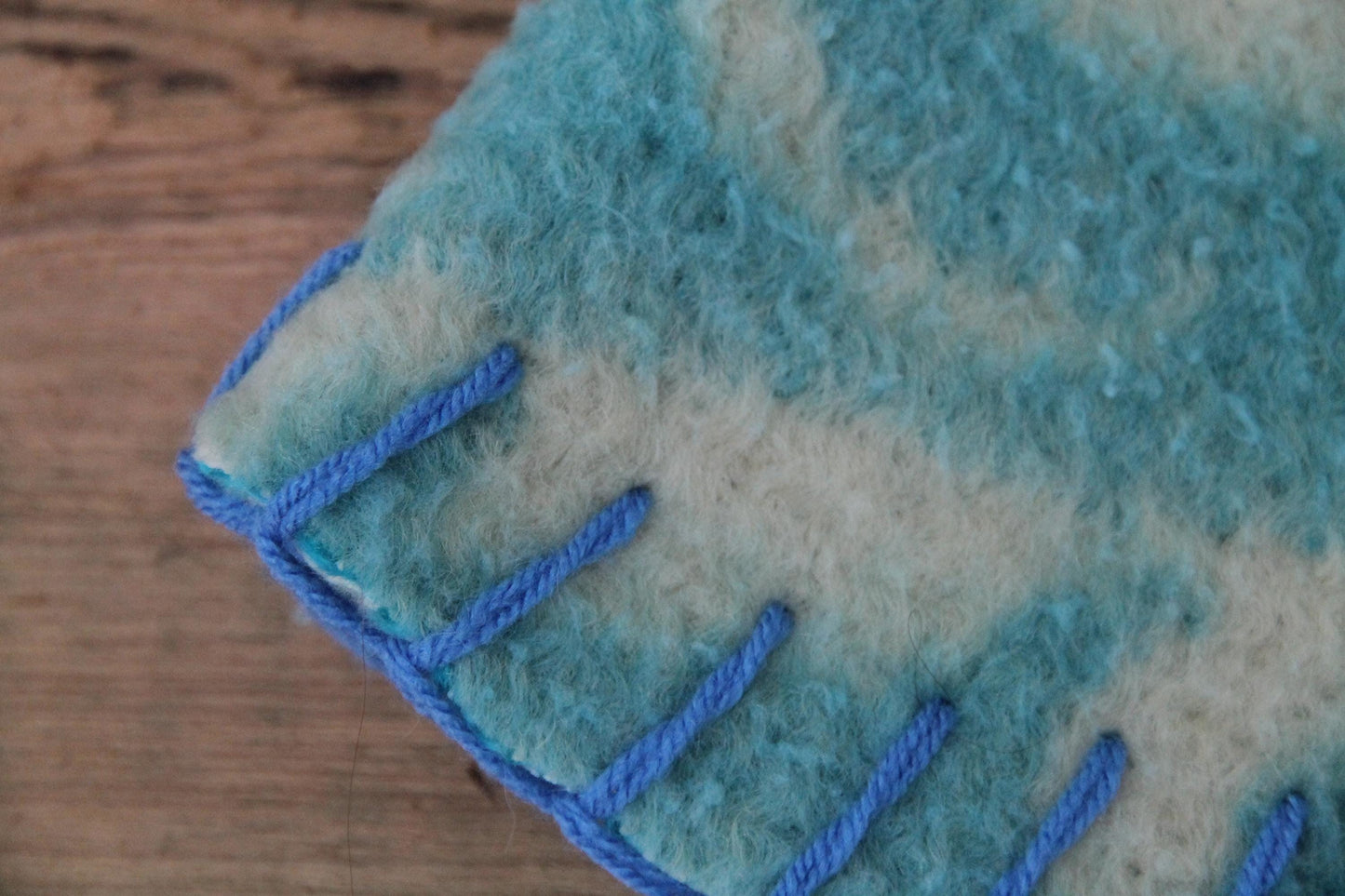 Wool Sauna Hat for Bath, Handmade blue Banya Hat.