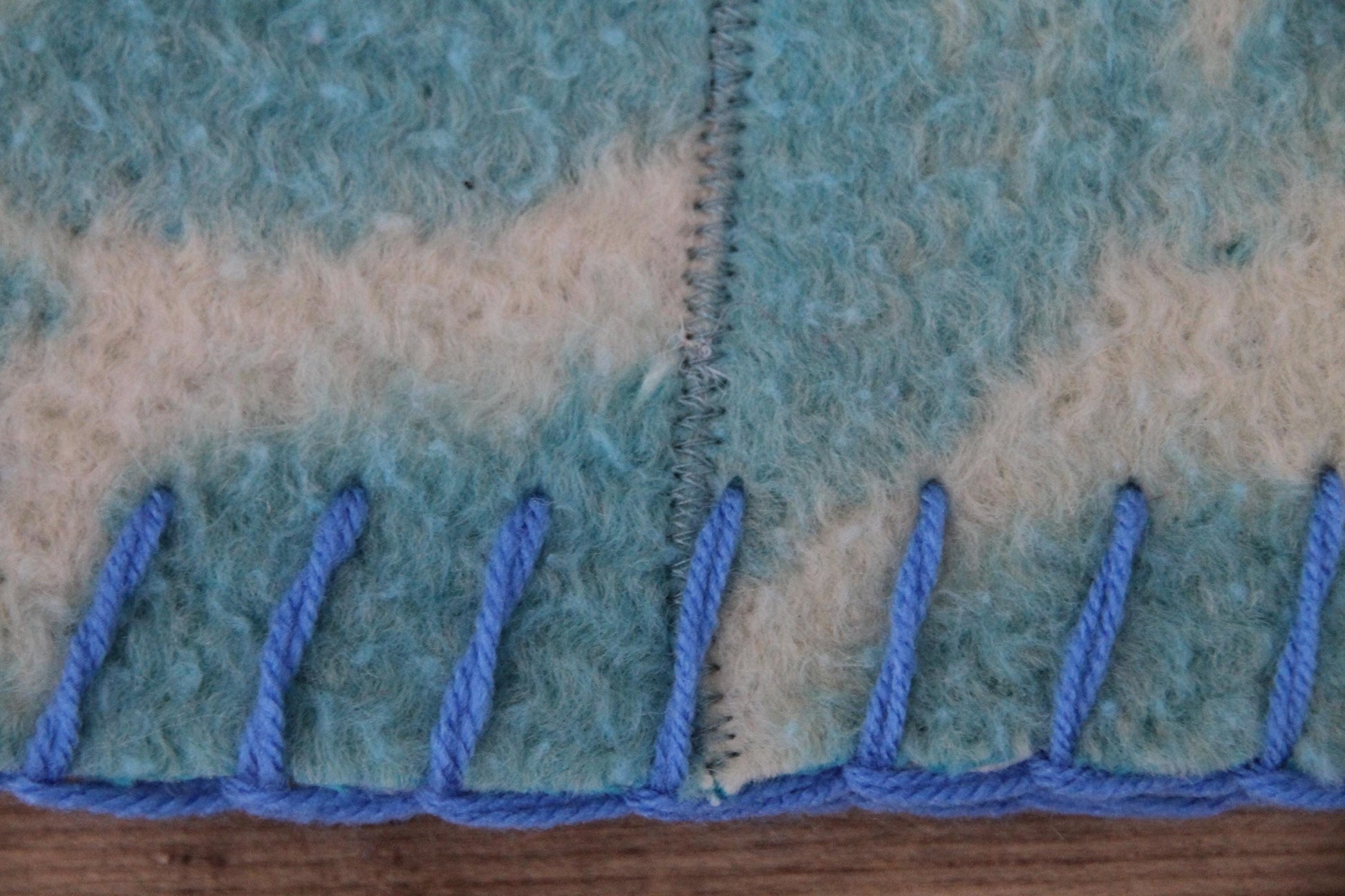 Wool Sauna Hat for Bath, Handmade blue Banya Hat.