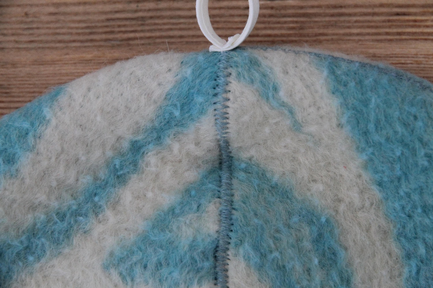 Wool Sauna Hat for Bath, Handmade blue Banya Hat.