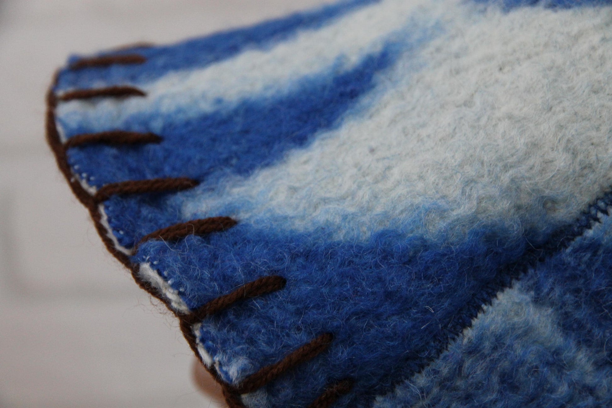 Wool Sauna Hat for Bath, Handmade blue Banya Hat.