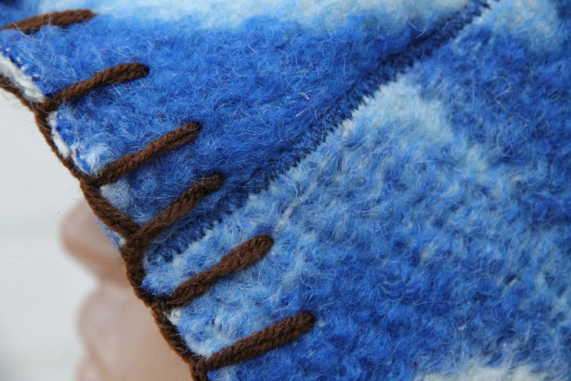 Wool Sauna Hat for Bath, Handmade blue Banya Hat.