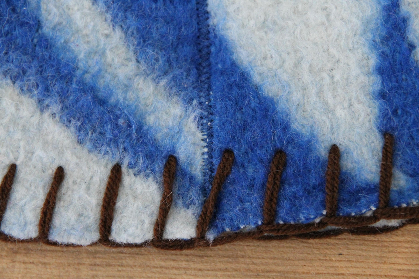 Wool Sauna Hat for Bath, Handmade blue Banya Hat.