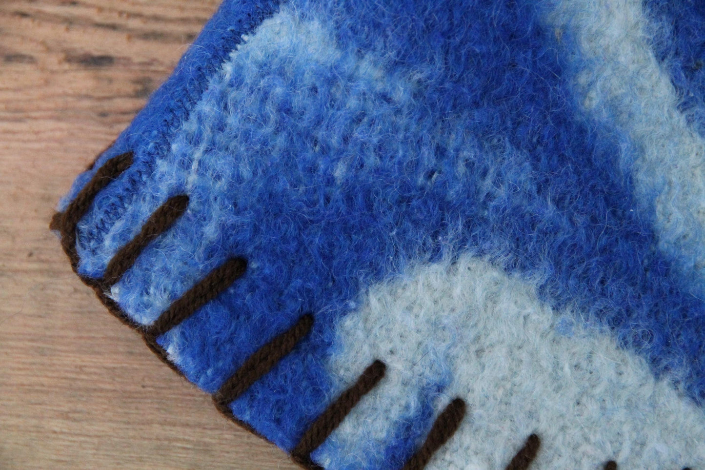 Wool Sauna Hat for Bath, Handmade blue Banya Hat.