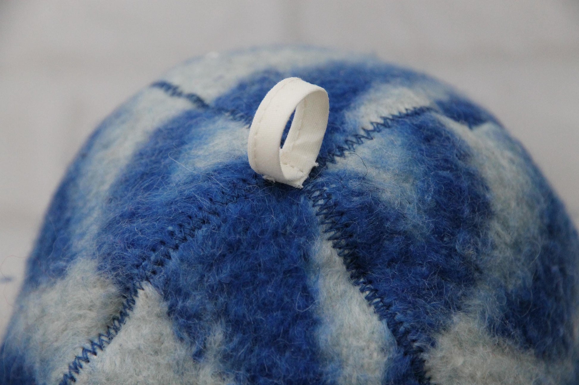 Wool Sauna Hat for Bath, Handmade blue Banya Hat.