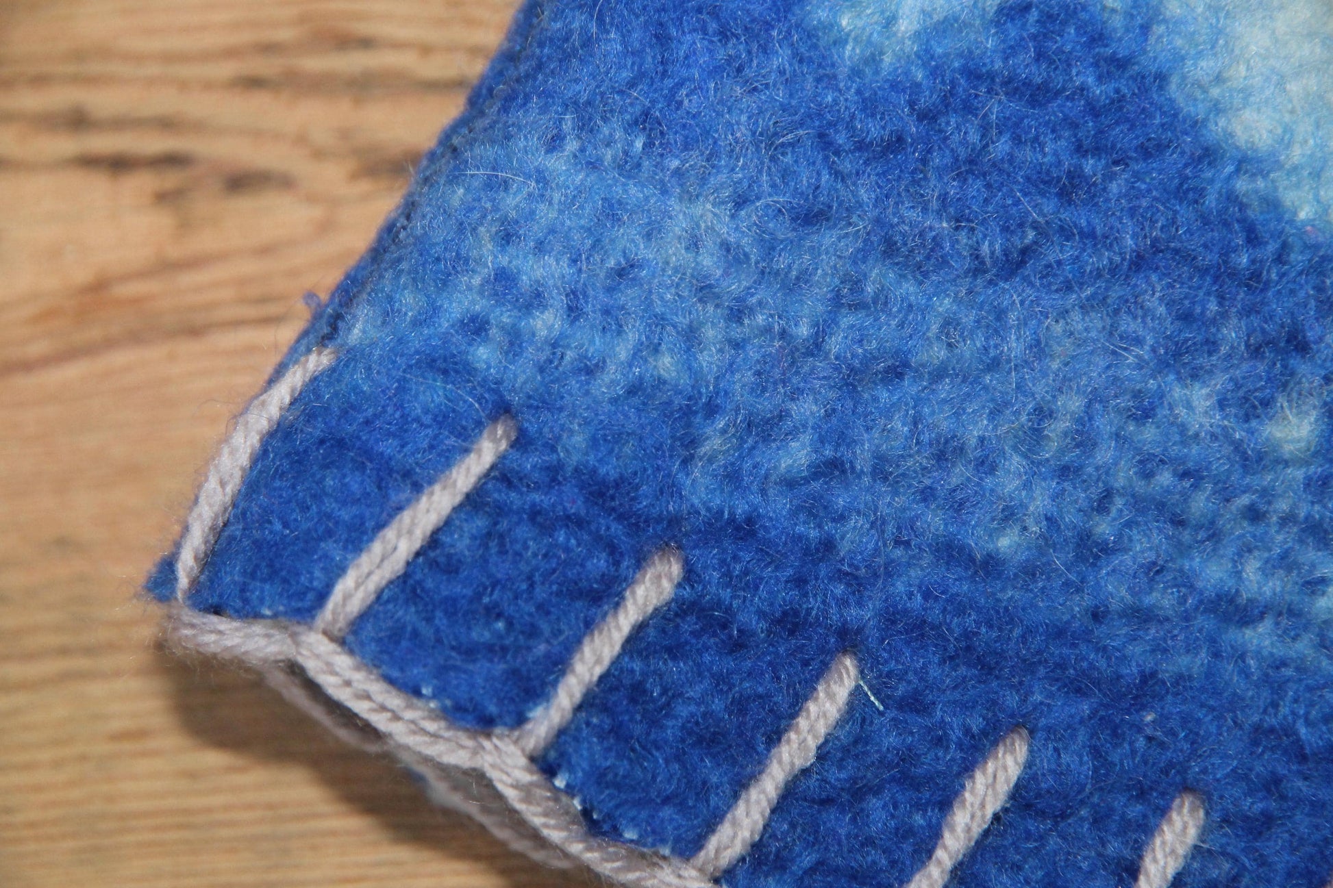 Wool Sauna Hat for Bath, Handmade blue Banya Hat.