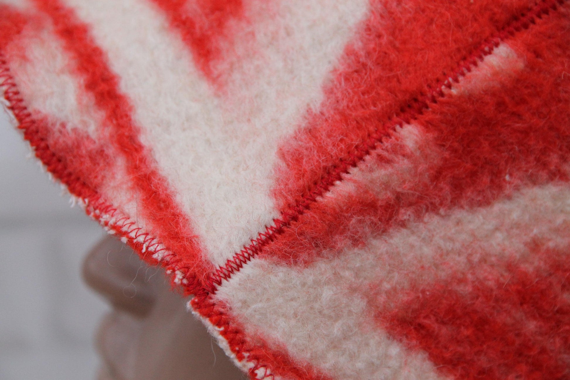 Wool Sauna Hat for Bath, Handmade red Banya Hat.