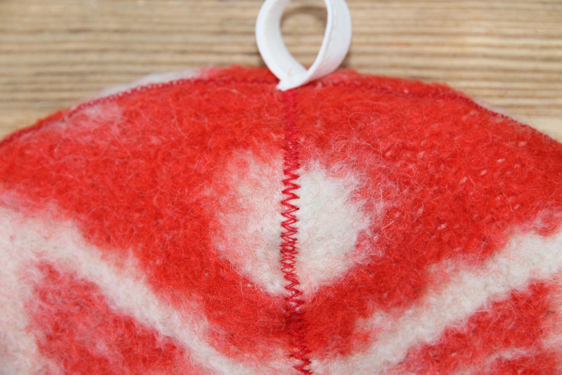 Wool Sauna Hat for Bath, Handmade red Banya Hat.