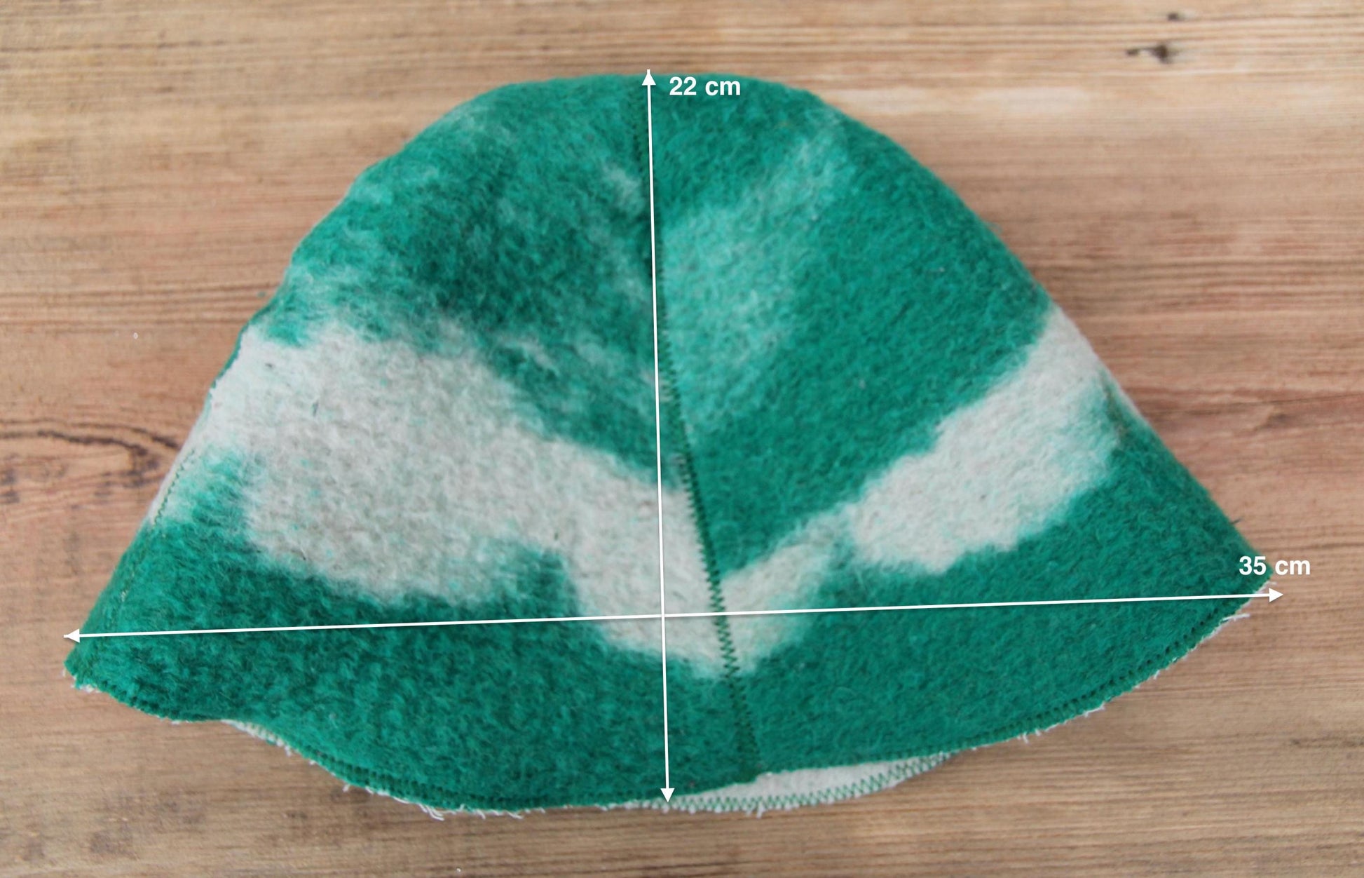 Reversible Vintage Wool Sauna Hat, Handmade Bucket Hat, Upcycled Blanket Hat, Green Checkered Hat.