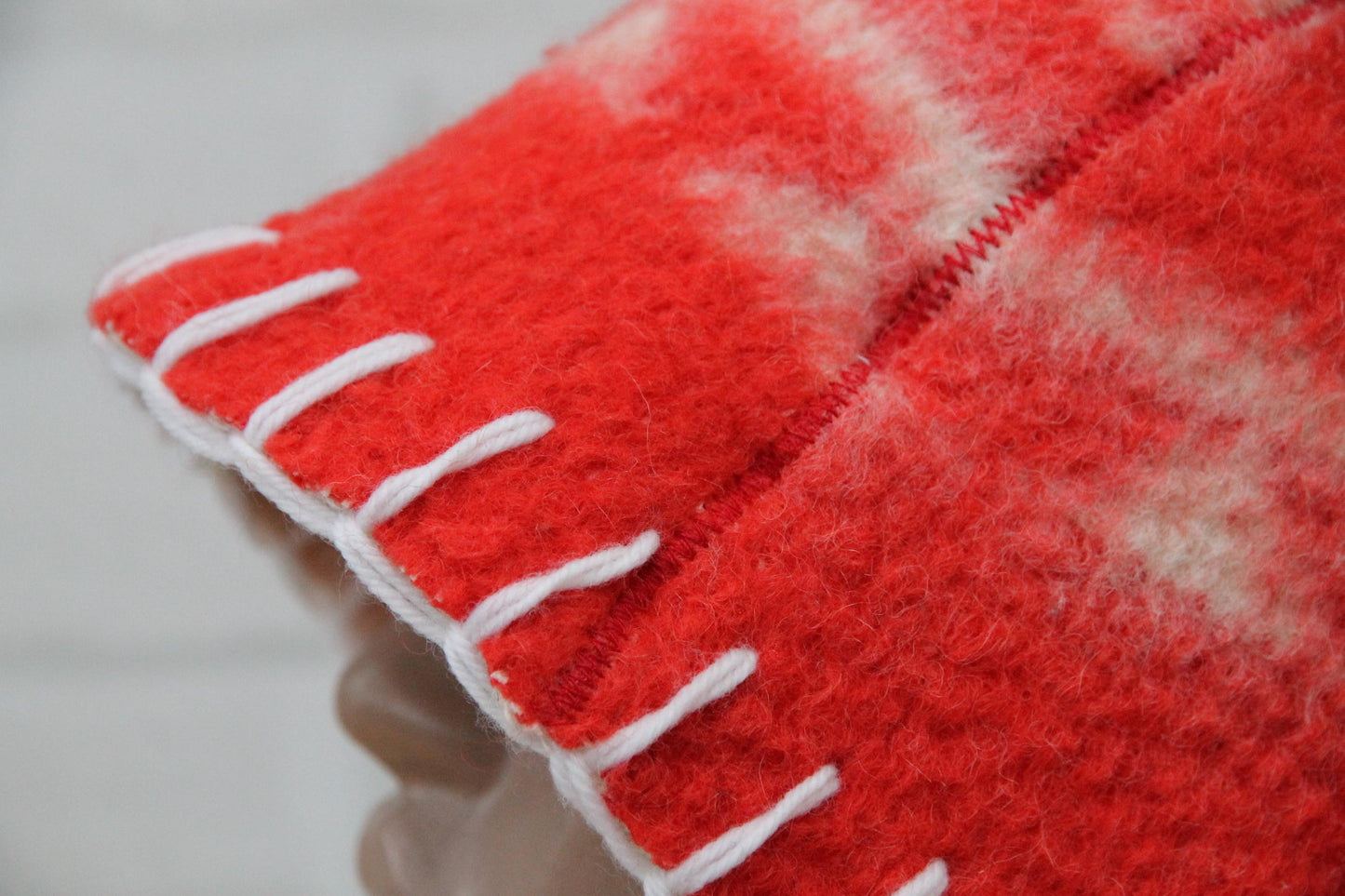 Wool Sauna Hat for Bath, Handmade red Banya Hat.