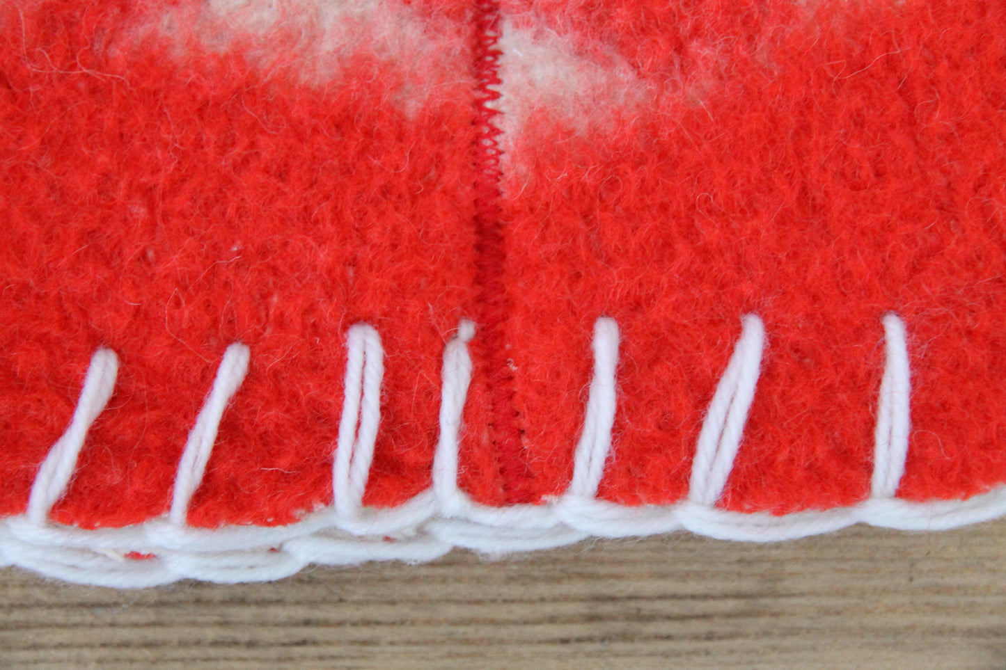 Wool Sauna Hat for Bath, Handmade red Banya Hat.