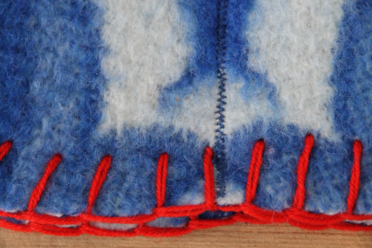 Wool Sauna Hat for Bath, Handmade blue Banya Hat.