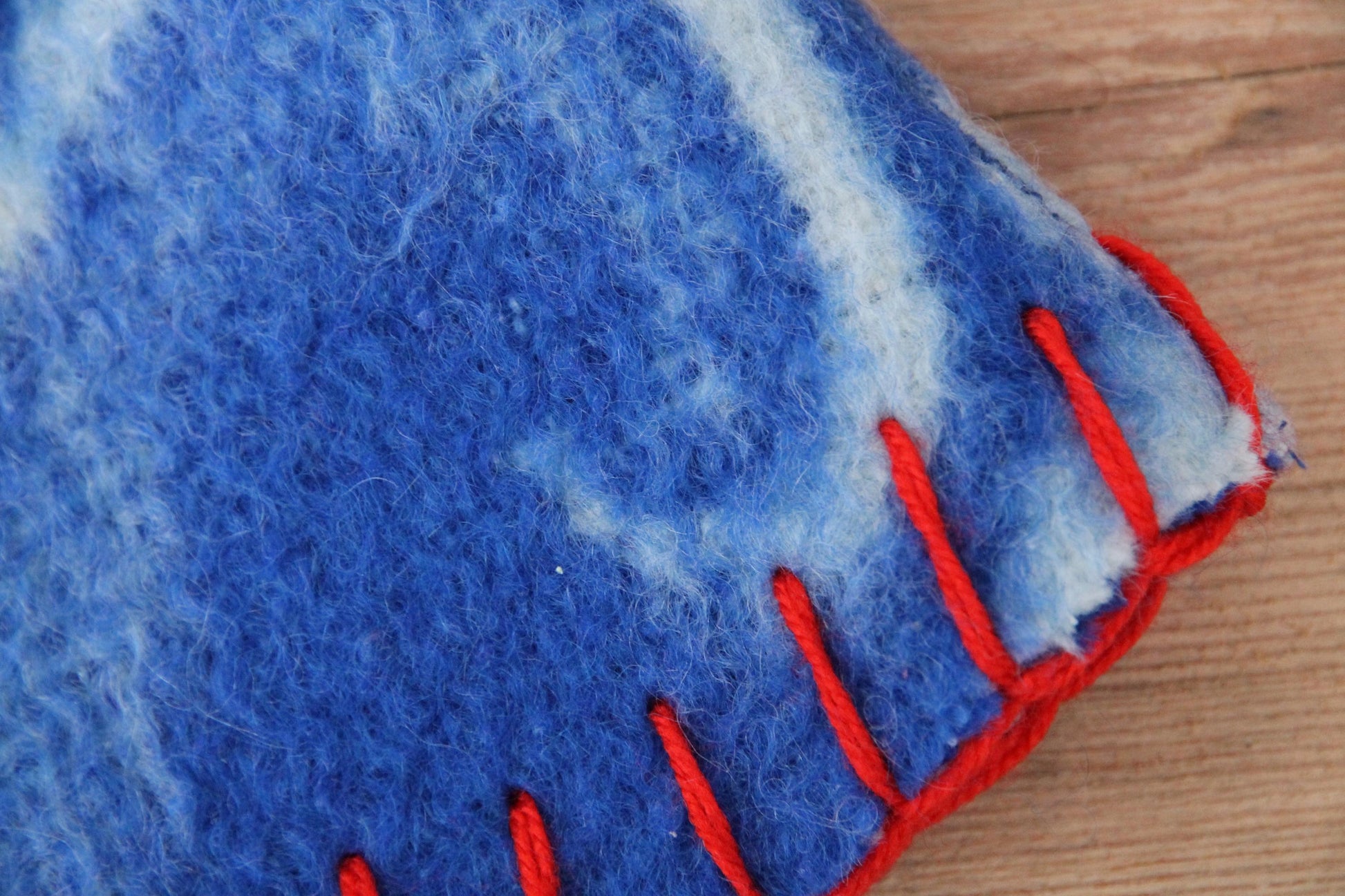 Wool Sauna Hat for Bath, Handmade blue Banya Hat.